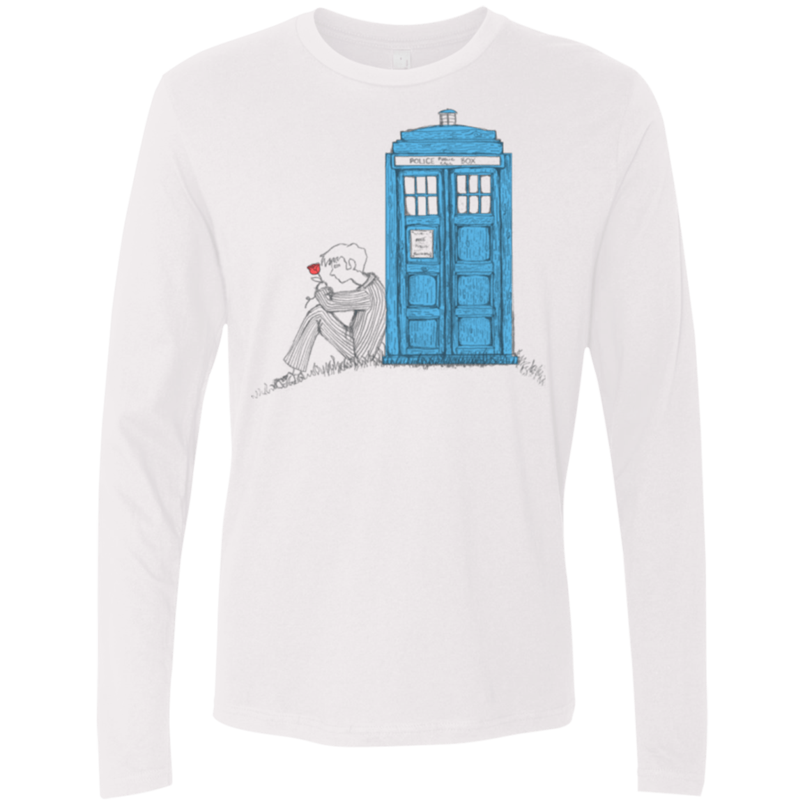 T-Shirts White / Small Rose Men's Premium Long Sleeve