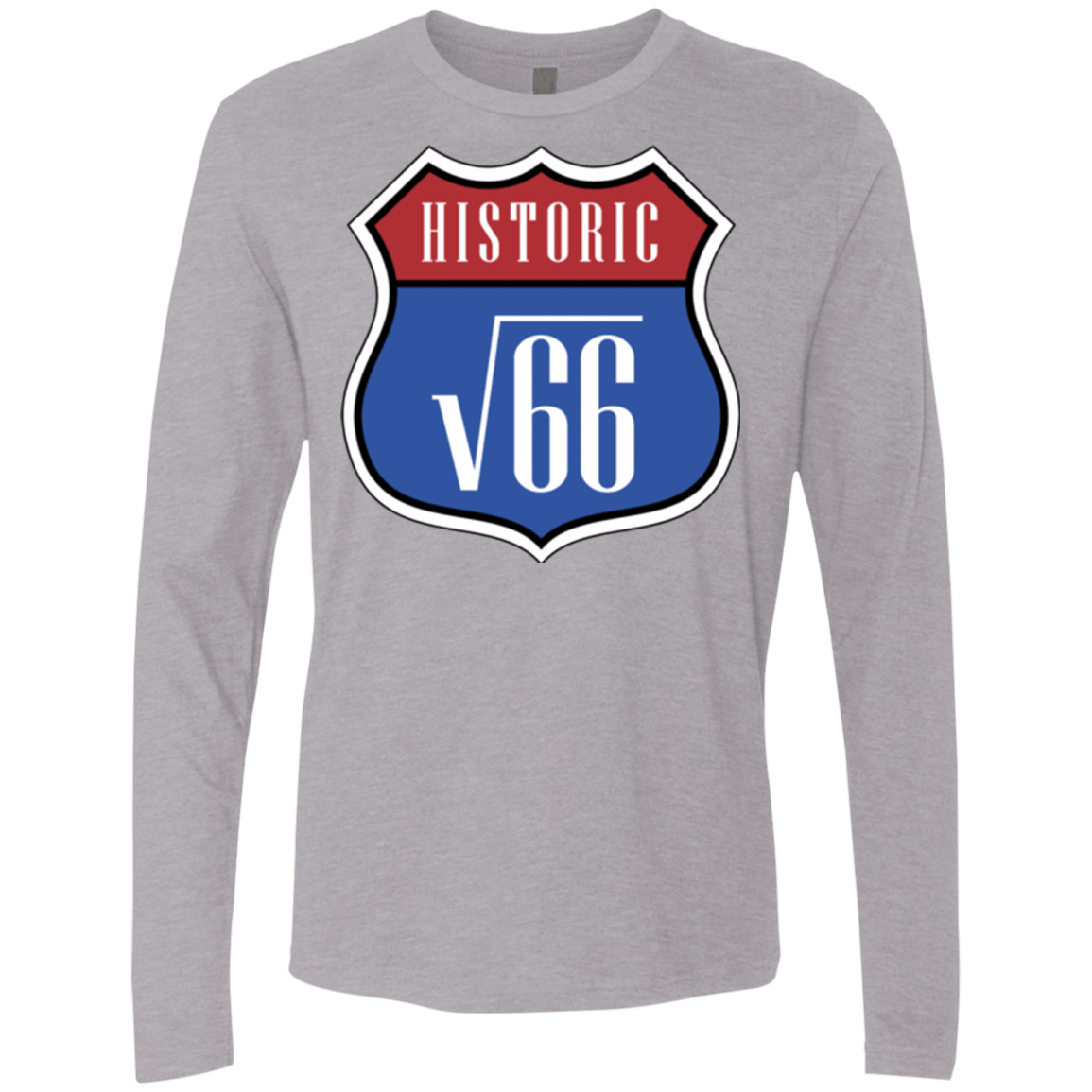 T-Shirts Heather Grey / Small Route v66 Men's Premium Long Sleeve