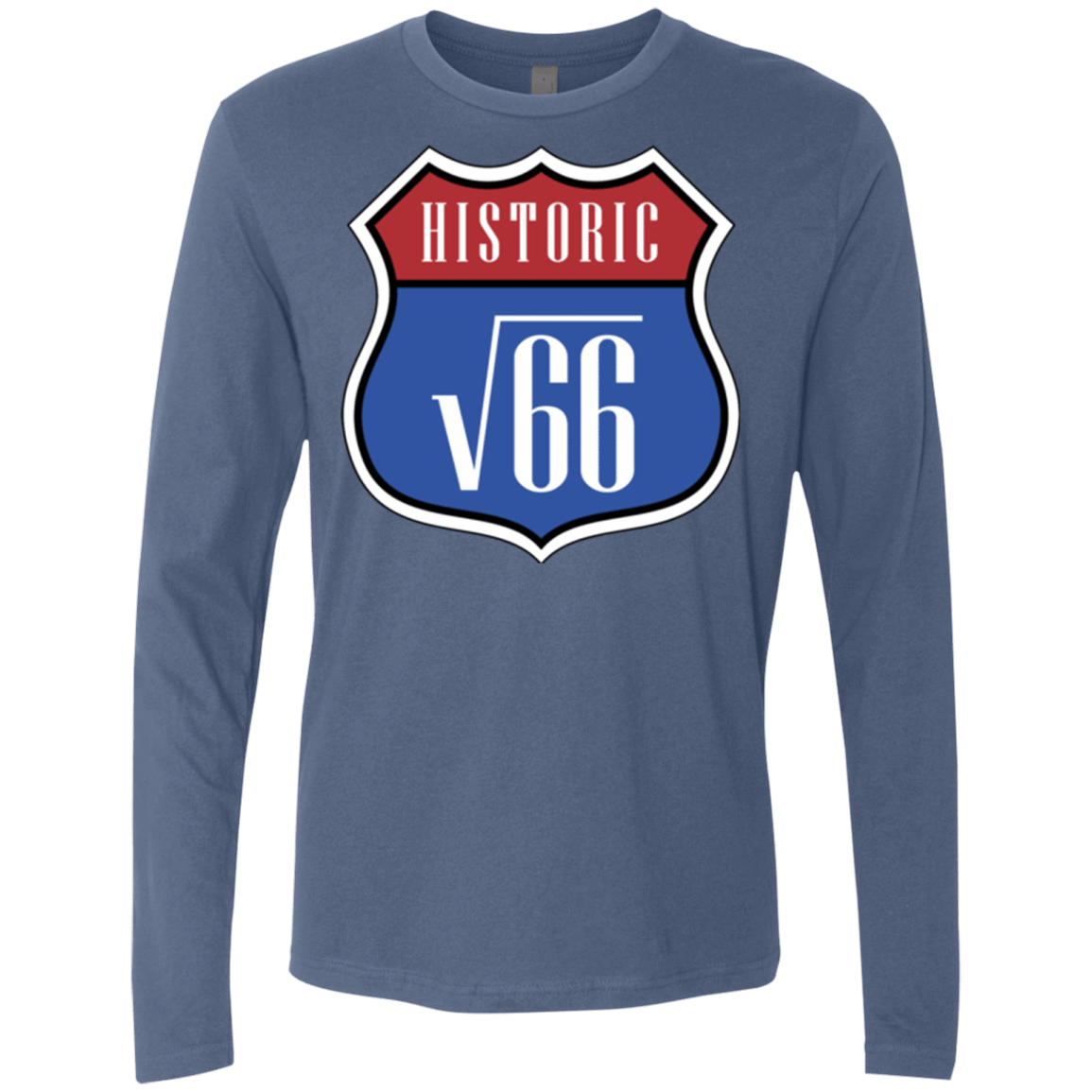 T-Shirts Indigo / Small Route v66 Men's Premium Long Sleeve