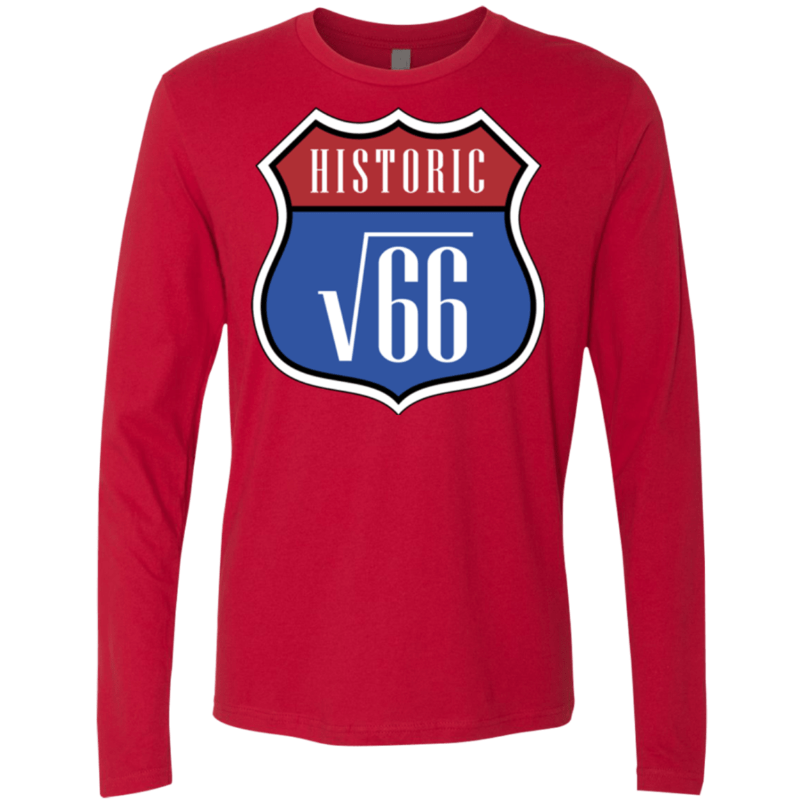 T-Shirts Red / Small Route v66 Men's Premium Long Sleeve