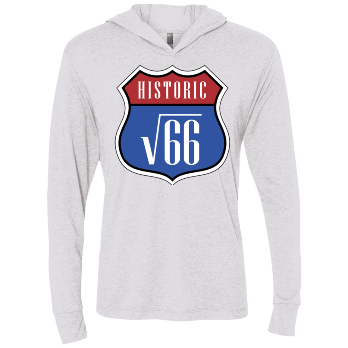 T-Shirts Heather White / X-Small Route v66 Triblend Long Sleeve Hoodie Tee