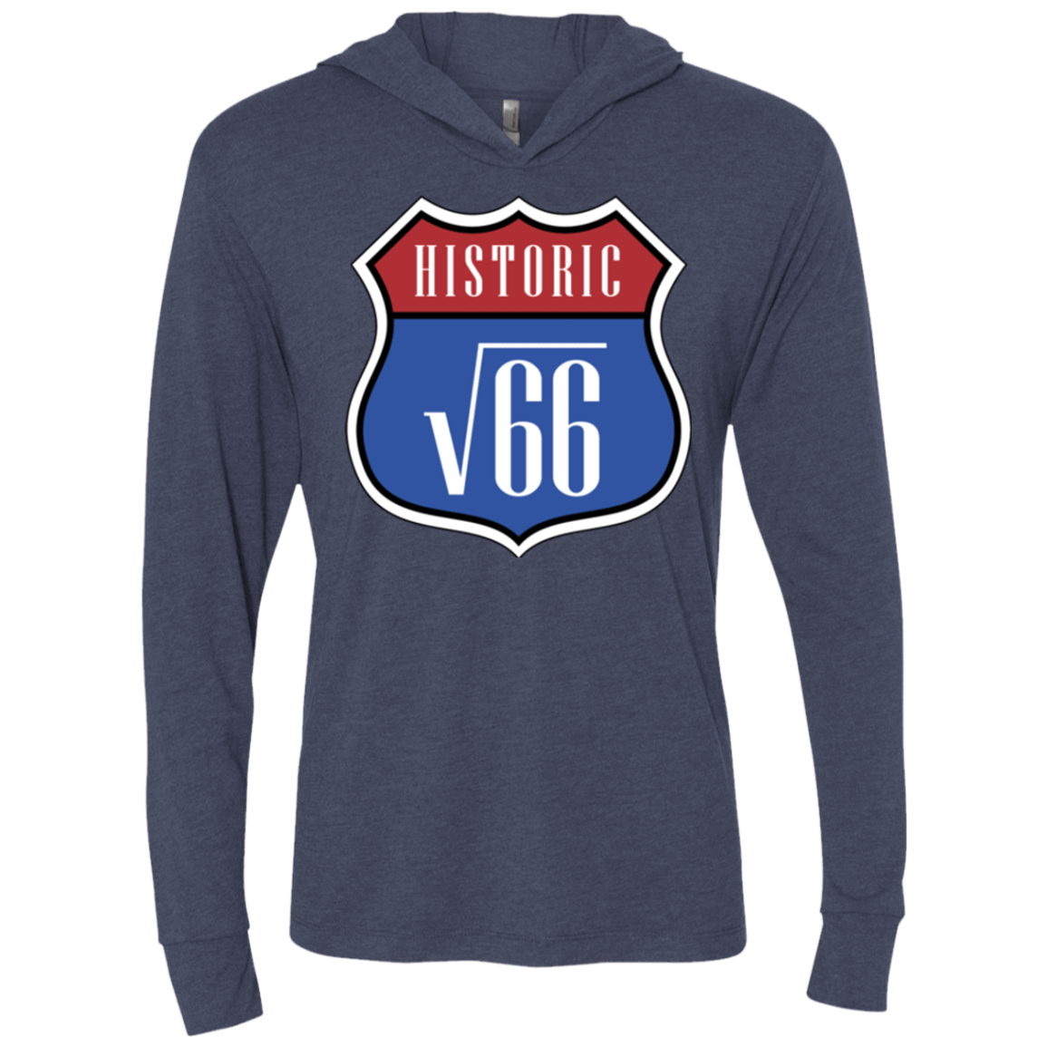 T-Shirts Vintage Navy / X-Small Route v66 Triblend Long Sleeve Hoodie Tee