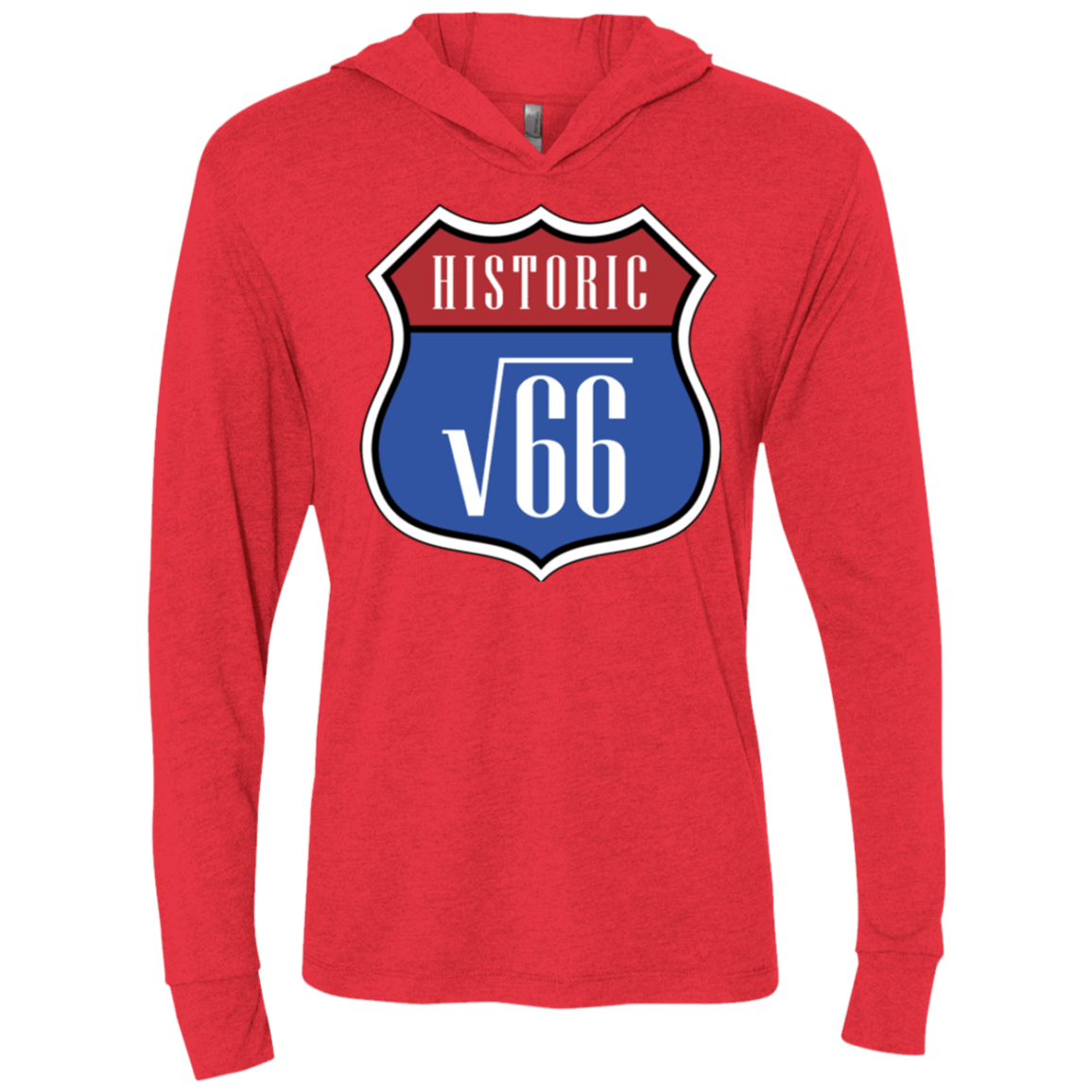 T-Shirts Vintage Red / X-Small Route v66 Triblend Long Sleeve Hoodie Tee