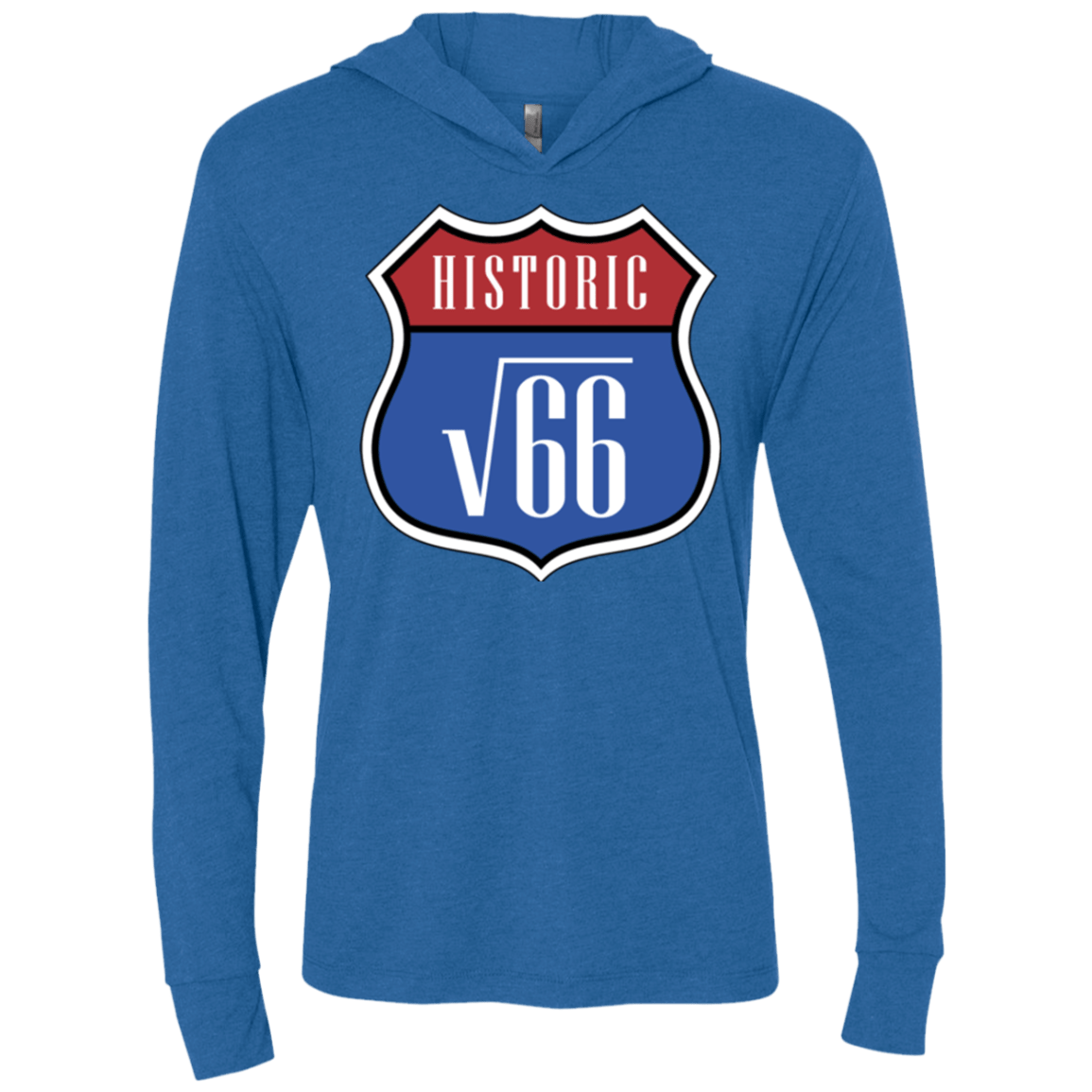 T-Shirts Vintage Royal / X-Small Route v66 Triblend Long Sleeve Hoodie Tee