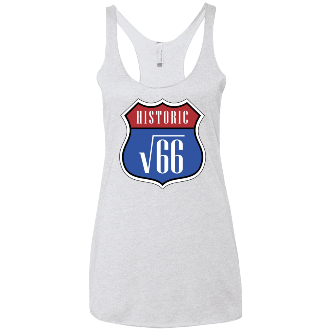 T-Shirts Heather White / X-Small Route v66 Women's Triblend Racerback Tank