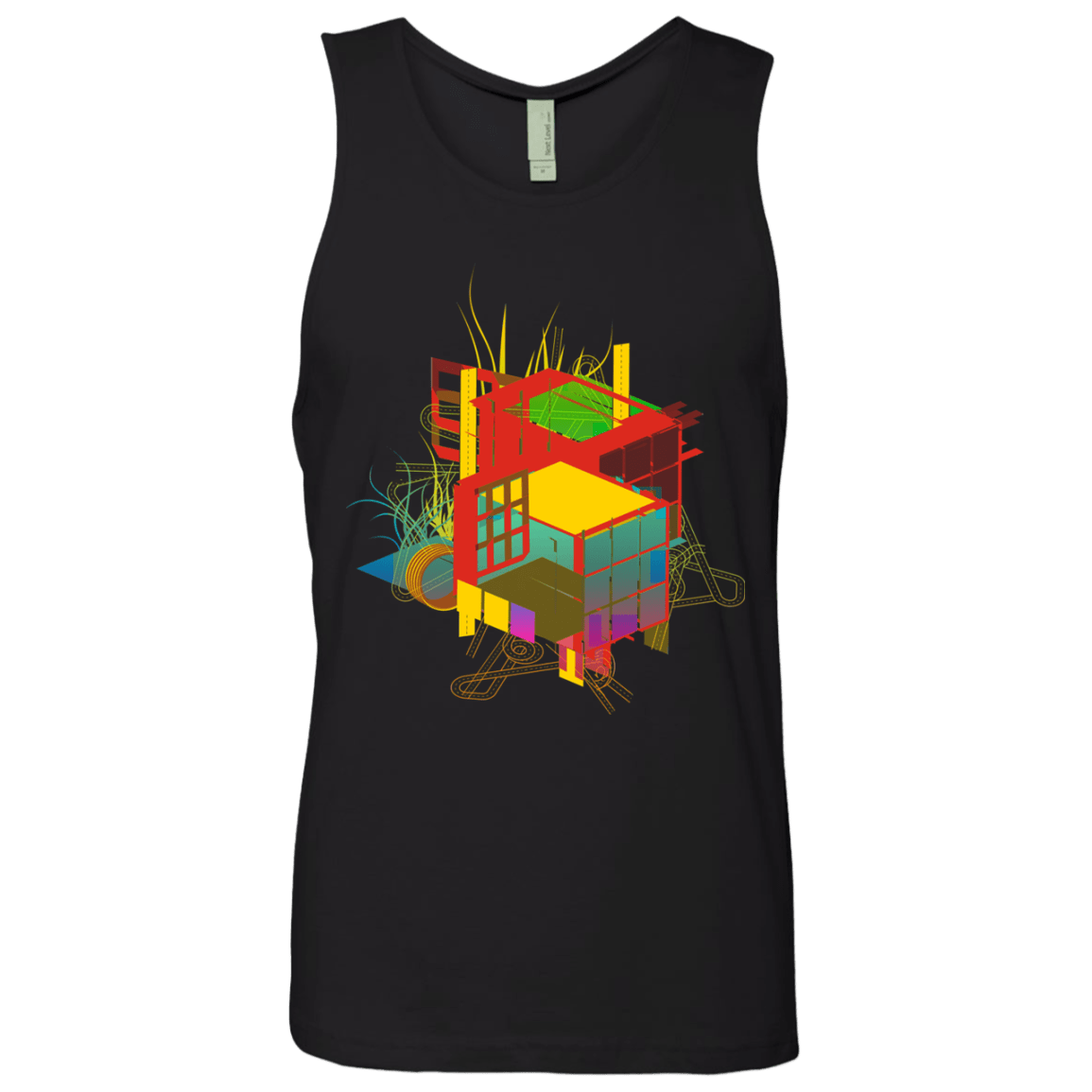 T-Shirts Black / S Rubik's Building Men's Premium Tank Top