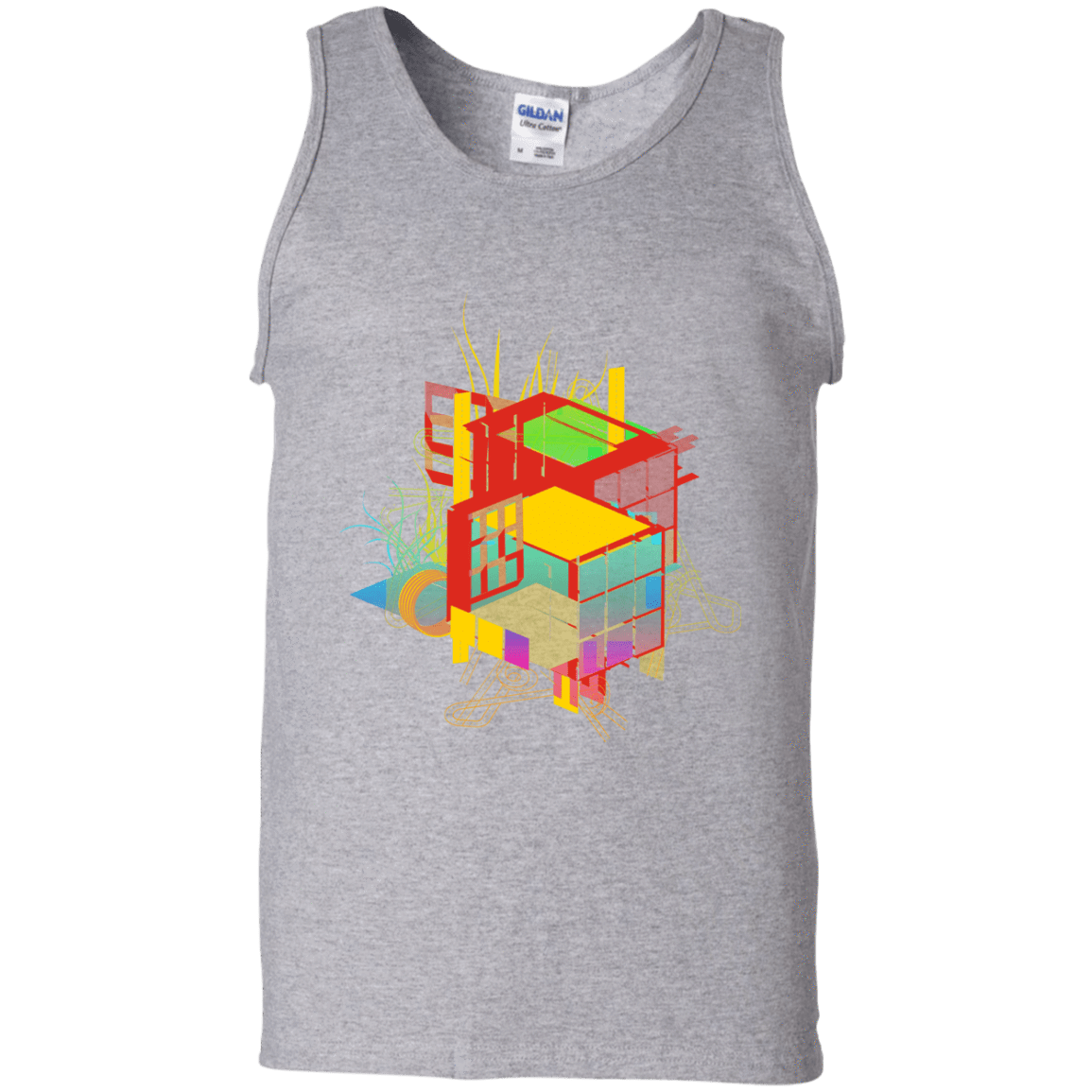 T-Shirts Sport Grey / S Rubik's Building Men's Tank Top