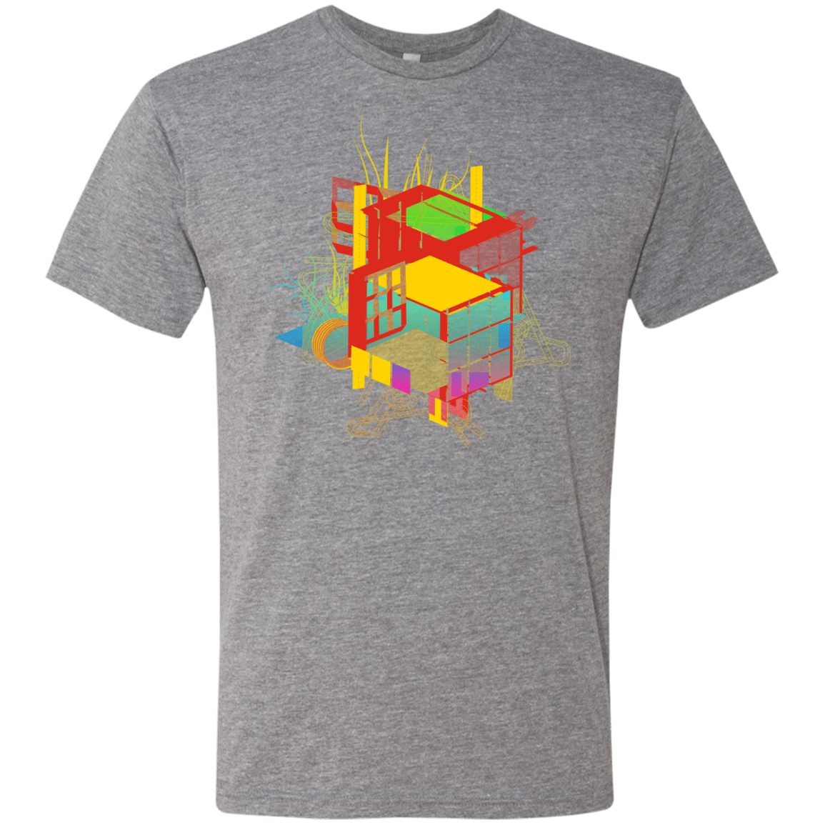 T-Shirts Premium Heather / S Rubik's Building Men's Triblend T-Shirt