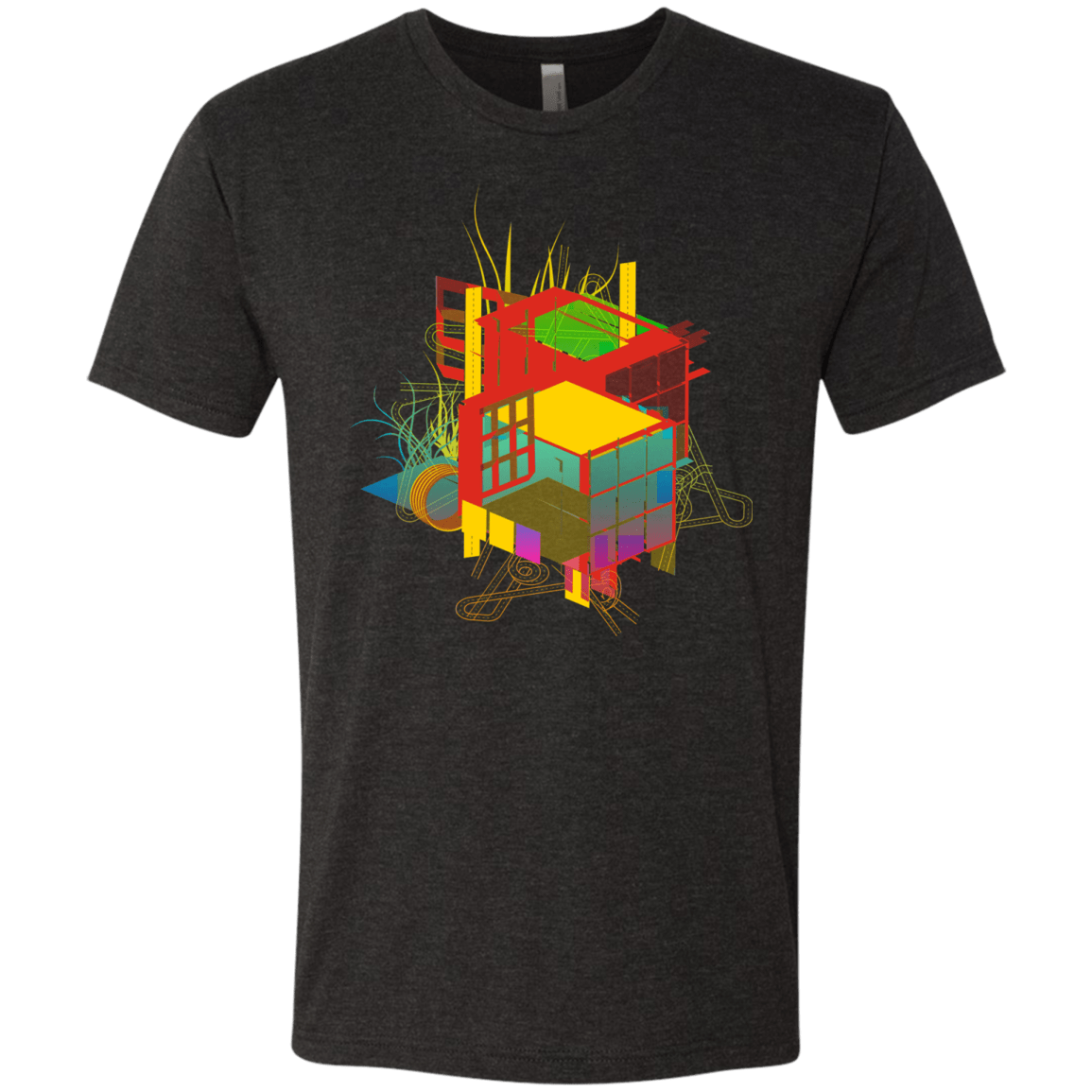 T-Shirts Vintage Black / S Rubik's Building Men's Triblend T-Shirt