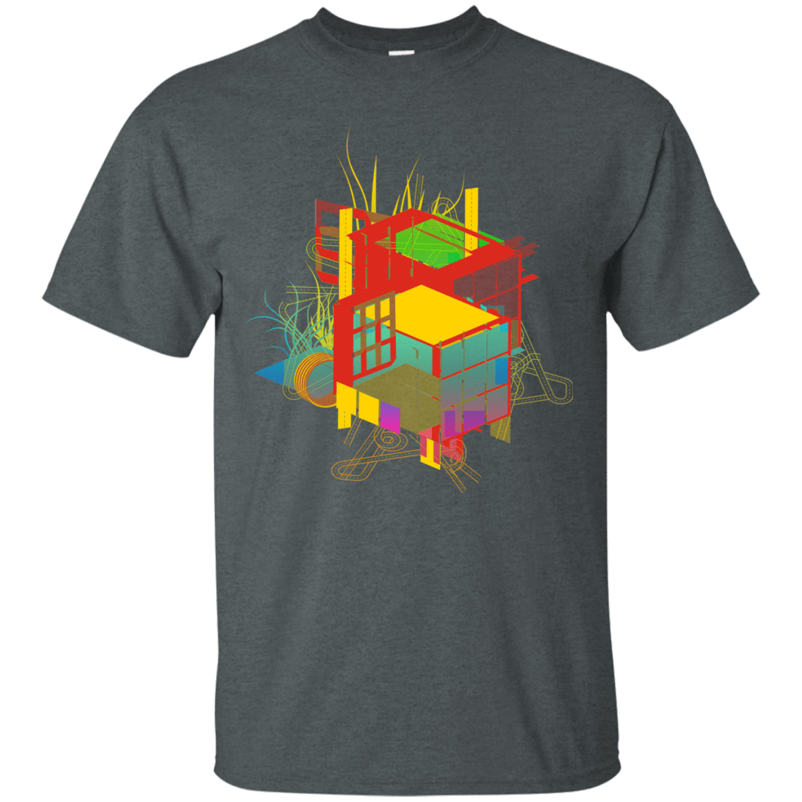 T-Shirts Dark Heather / S Rubik's Building T-Shirt