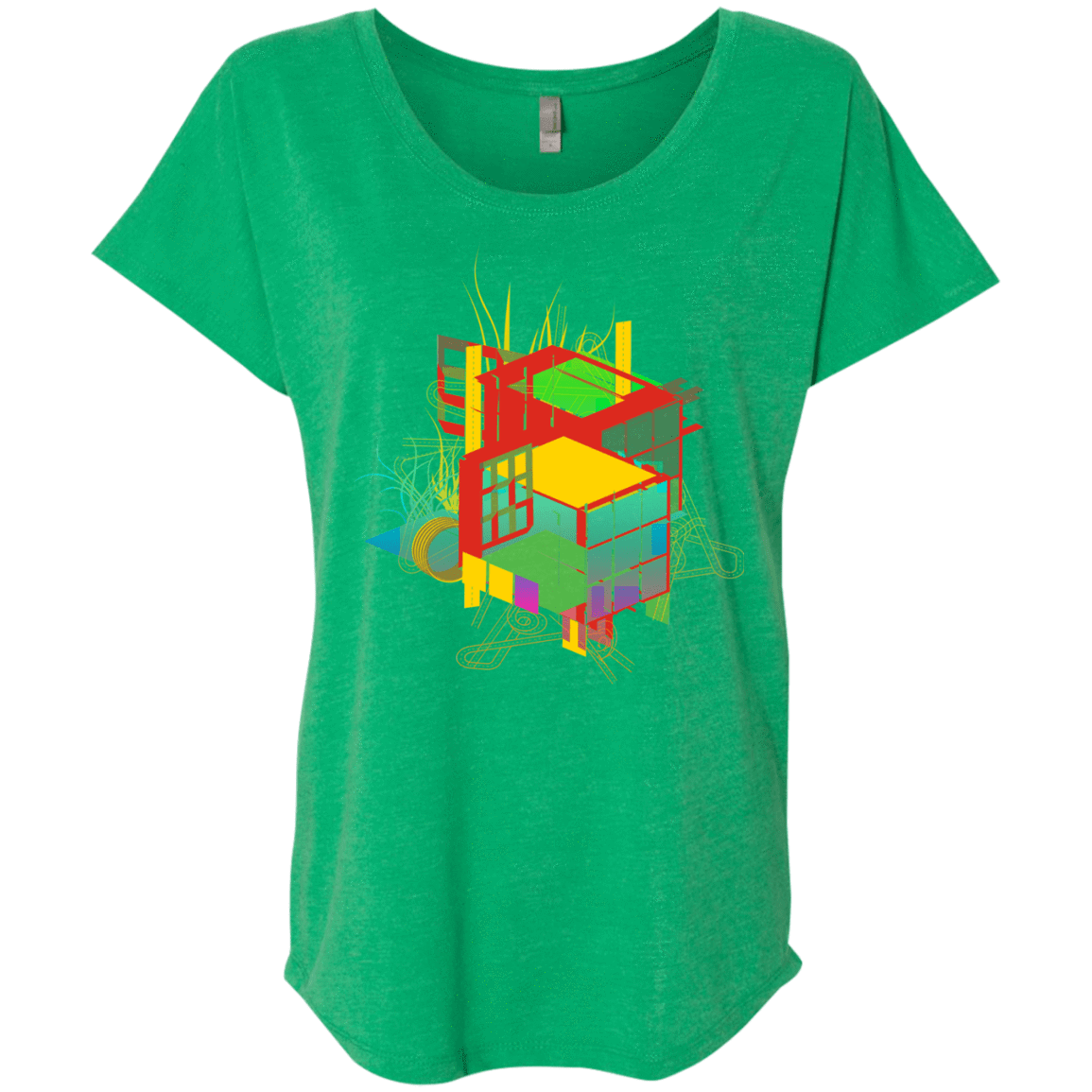T-Shirts Envy / X-Small Rubik's Building Triblend Dolman Sleeve
