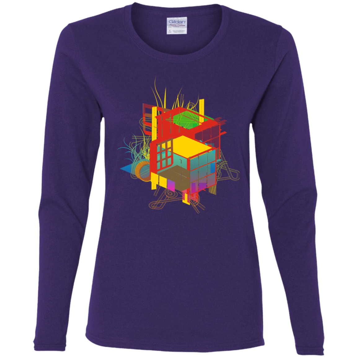 T-Shirts Purple / S Rubik's Building Women's Long Sleeve T-Shirt