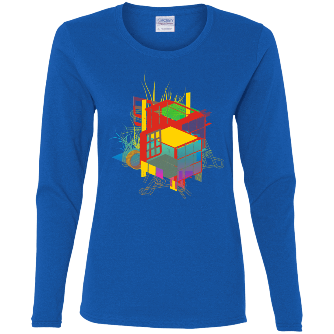 T-Shirts Royal / S Rubik's Building Women's Long Sleeve T-Shirt