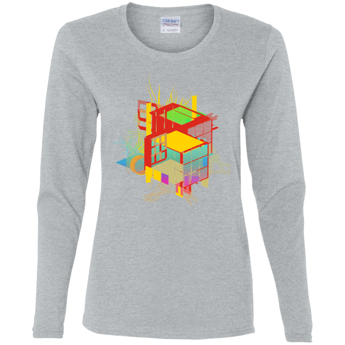 T-Shirts Sport Grey / S Rubik's Building Women's Long Sleeve T-Shirt