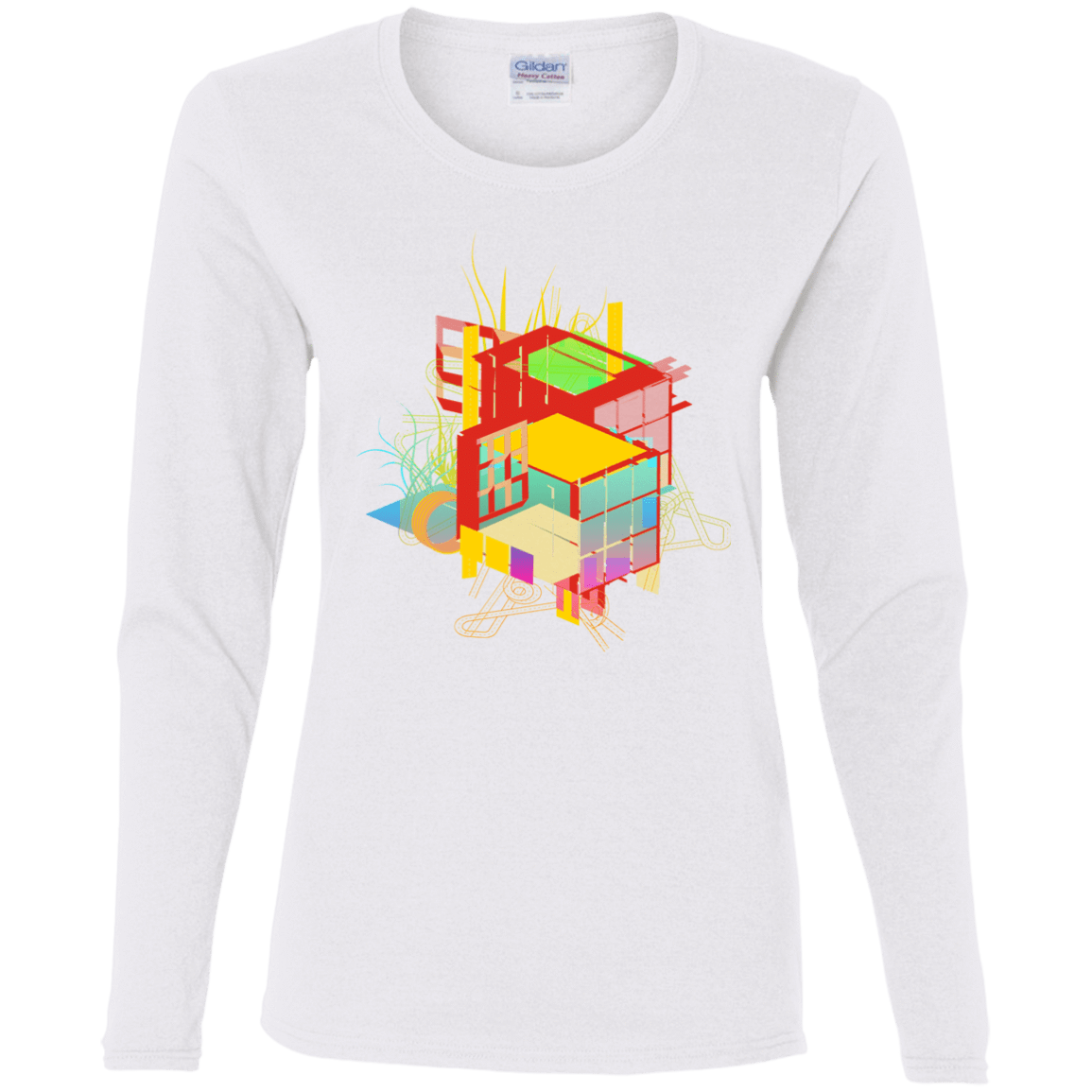 T-Shirts White / S Rubik's Building Women's Long Sleeve T-Shirt