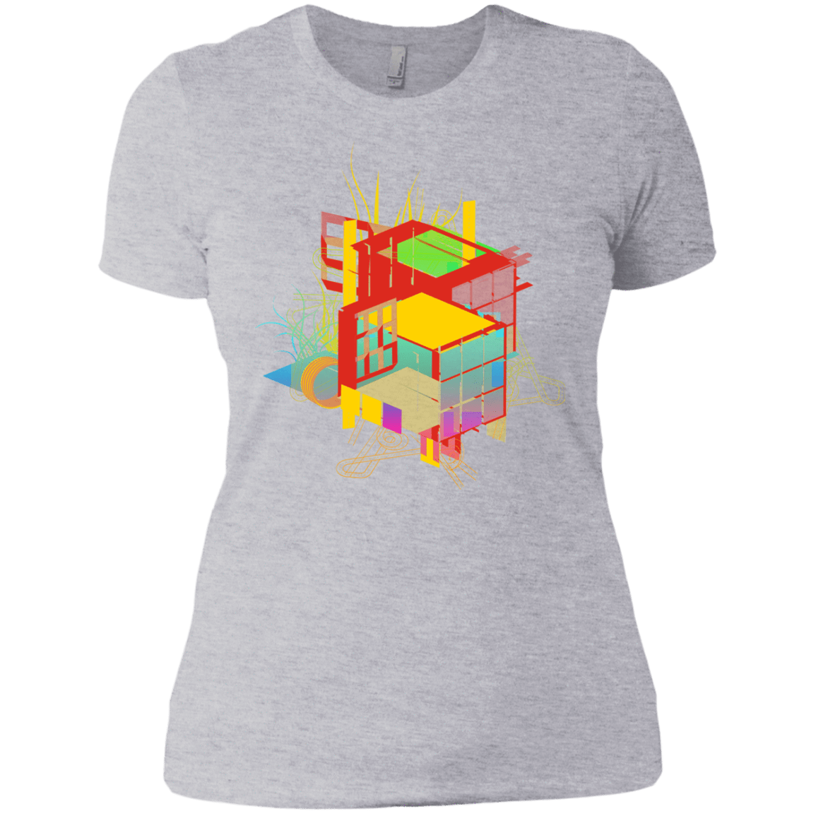 T-Shirts Heather Grey / X-Small Rubik's Building Women's Premium T-Shirt