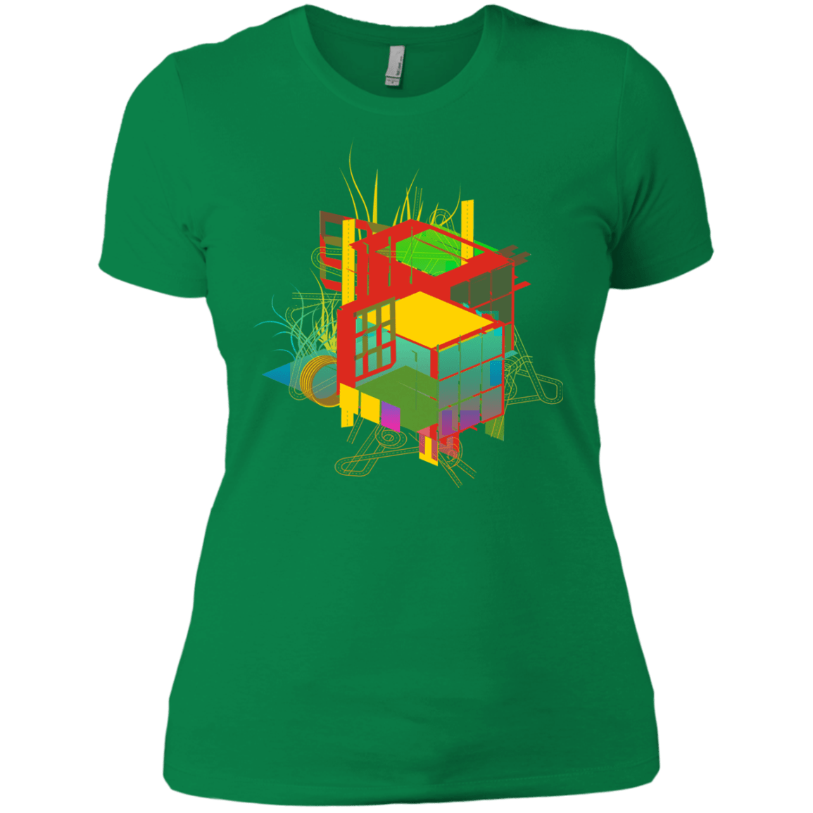 T-Shirts Kelly Green / X-Small Rubik's Building Women's Premium T-Shirt