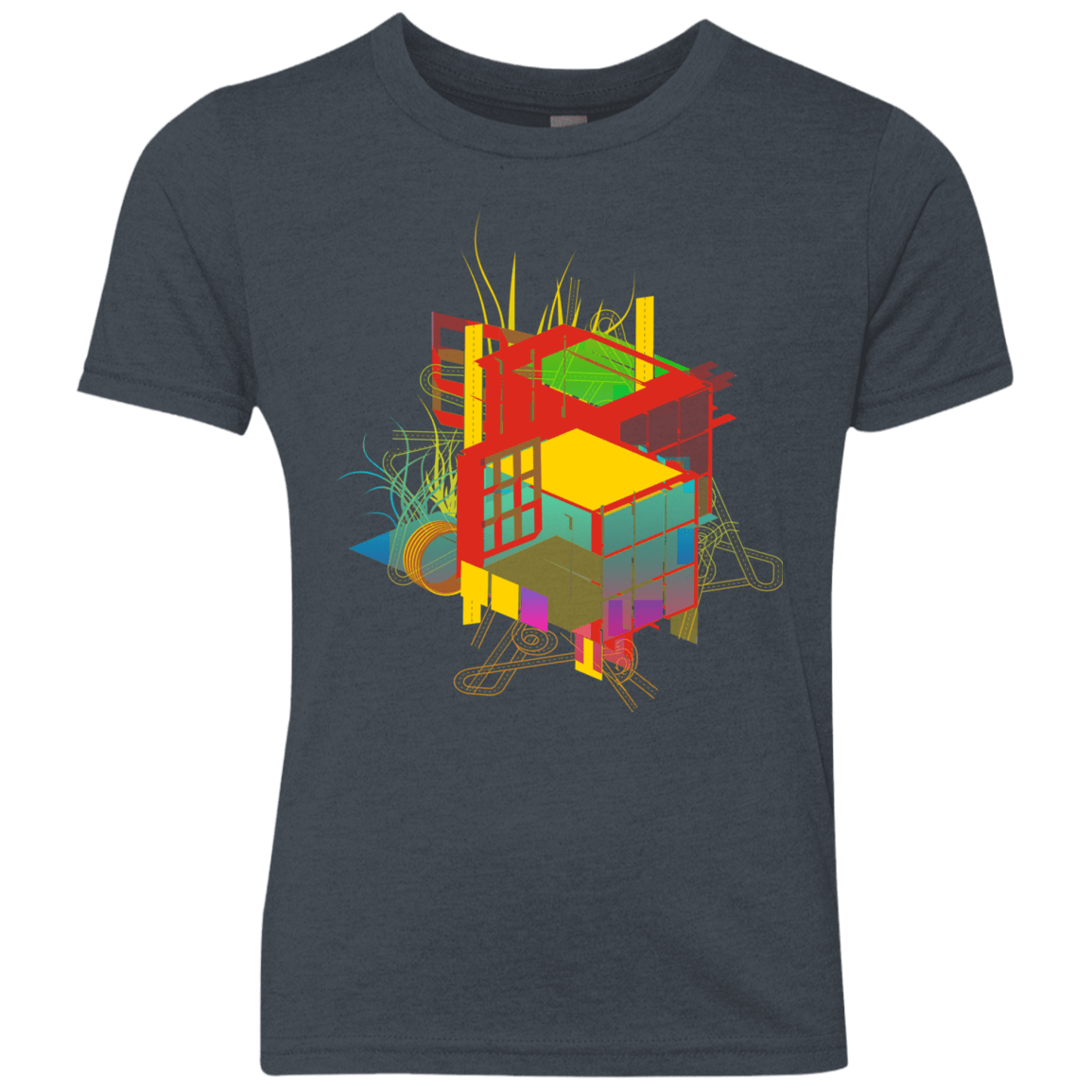 T-Shirts Vintage Navy / YXS Rubik's Building Youth Triblend T-Shirt
