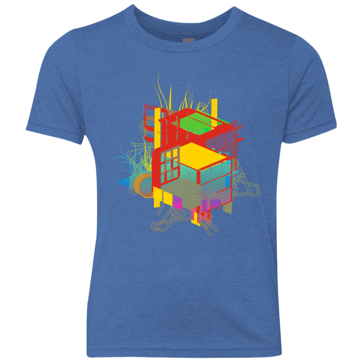 T-Shirts Vintage Royal / YXS Rubik's Building Youth Triblend T-Shirt