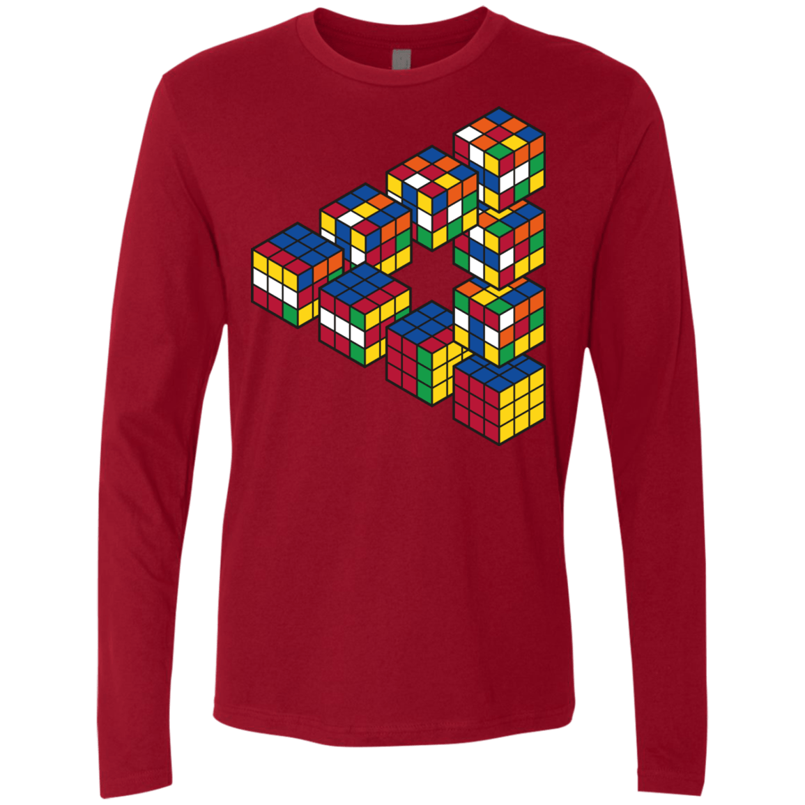 Rubiks Cube Penrose Triangle Men's Premium Long Sleeve