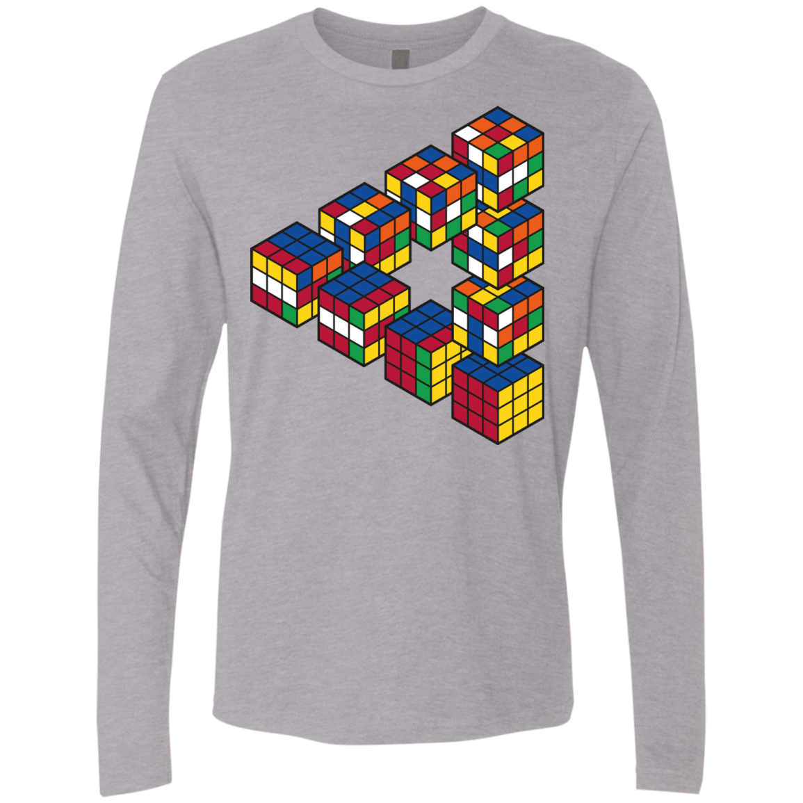 Rubiks Cube Penrose Triangle Men's Premium Long Sleeve