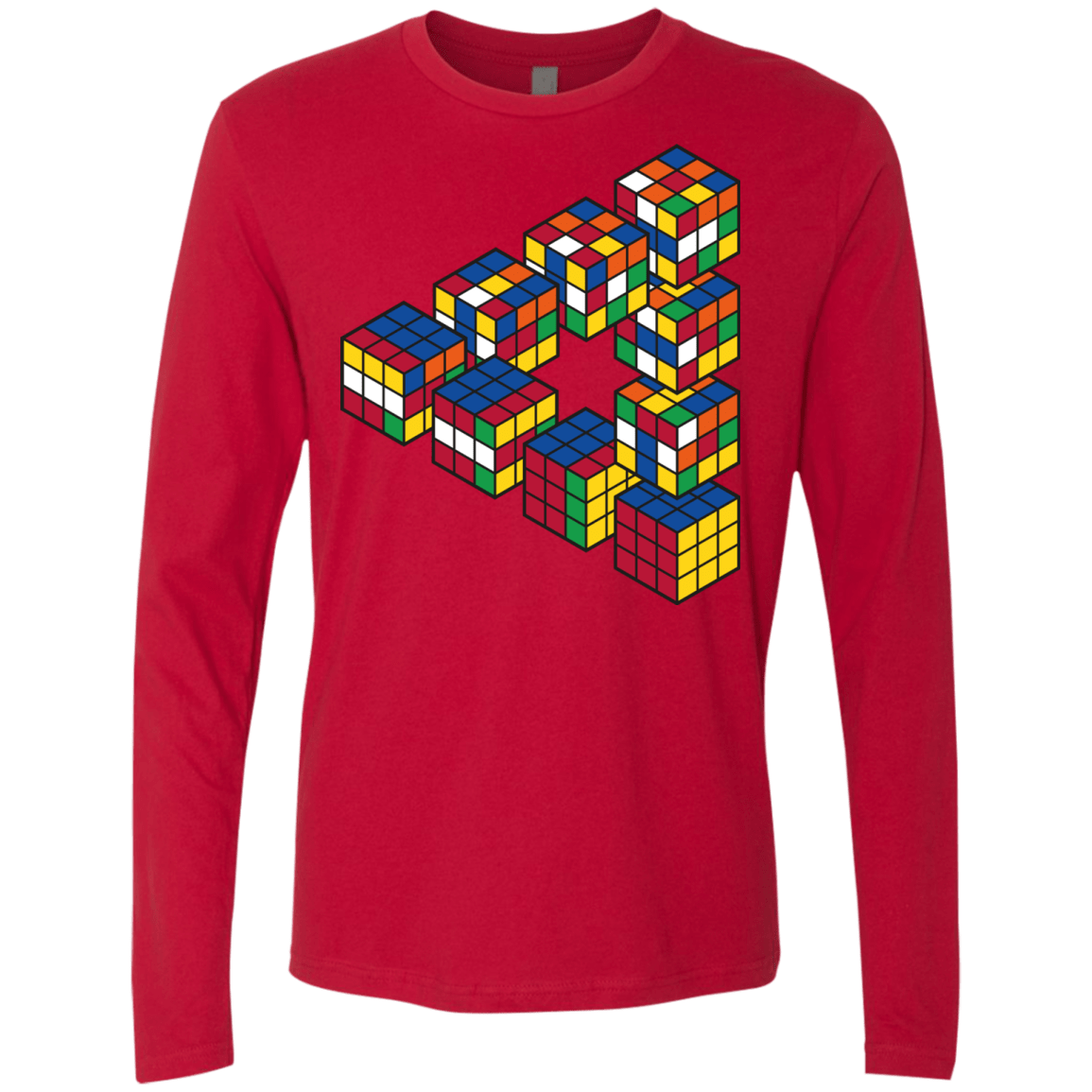 Rubiks Cube Penrose Triangle Men's Premium Long Sleeve
