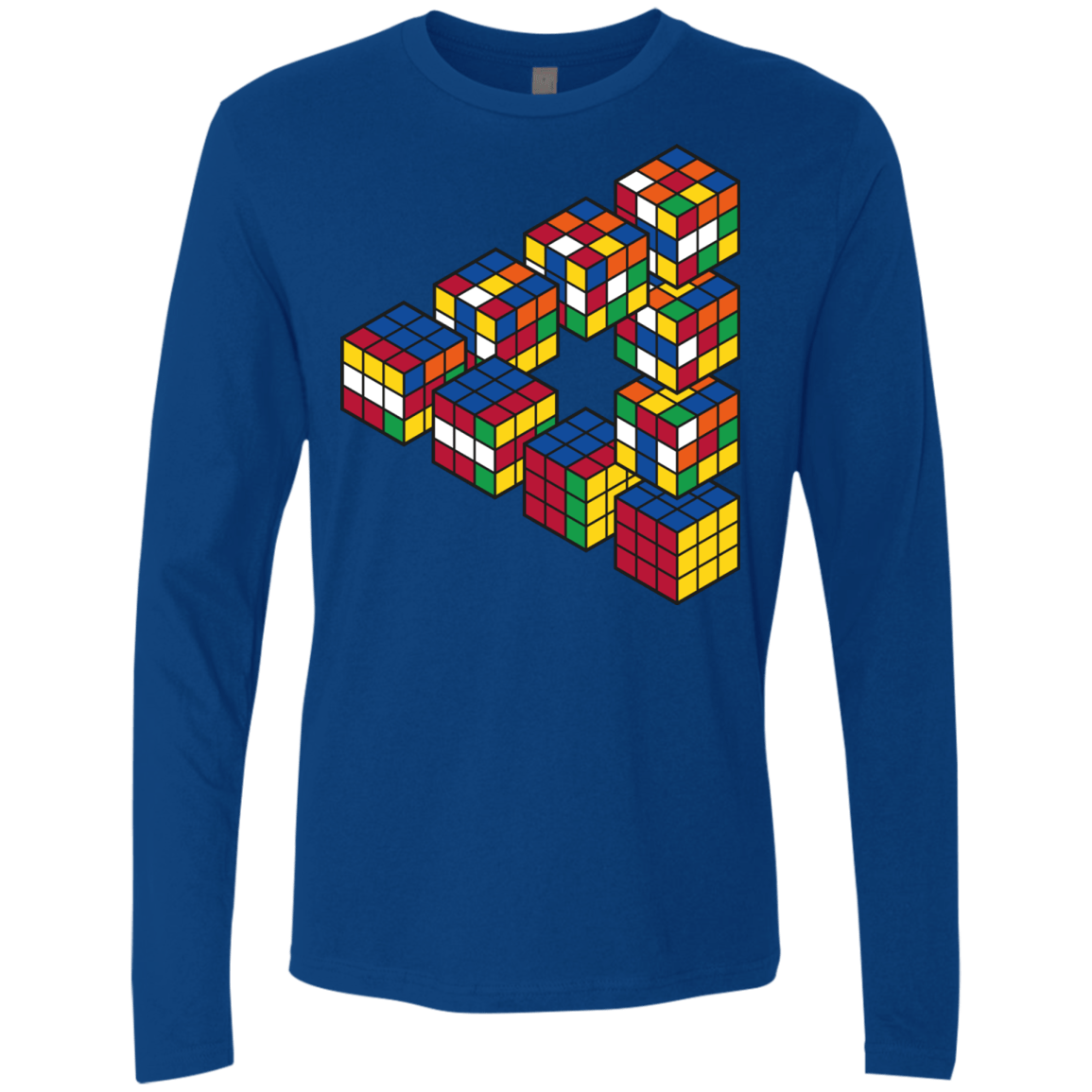 Rubiks Cube Penrose Triangle Men's Premium Long Sleeve