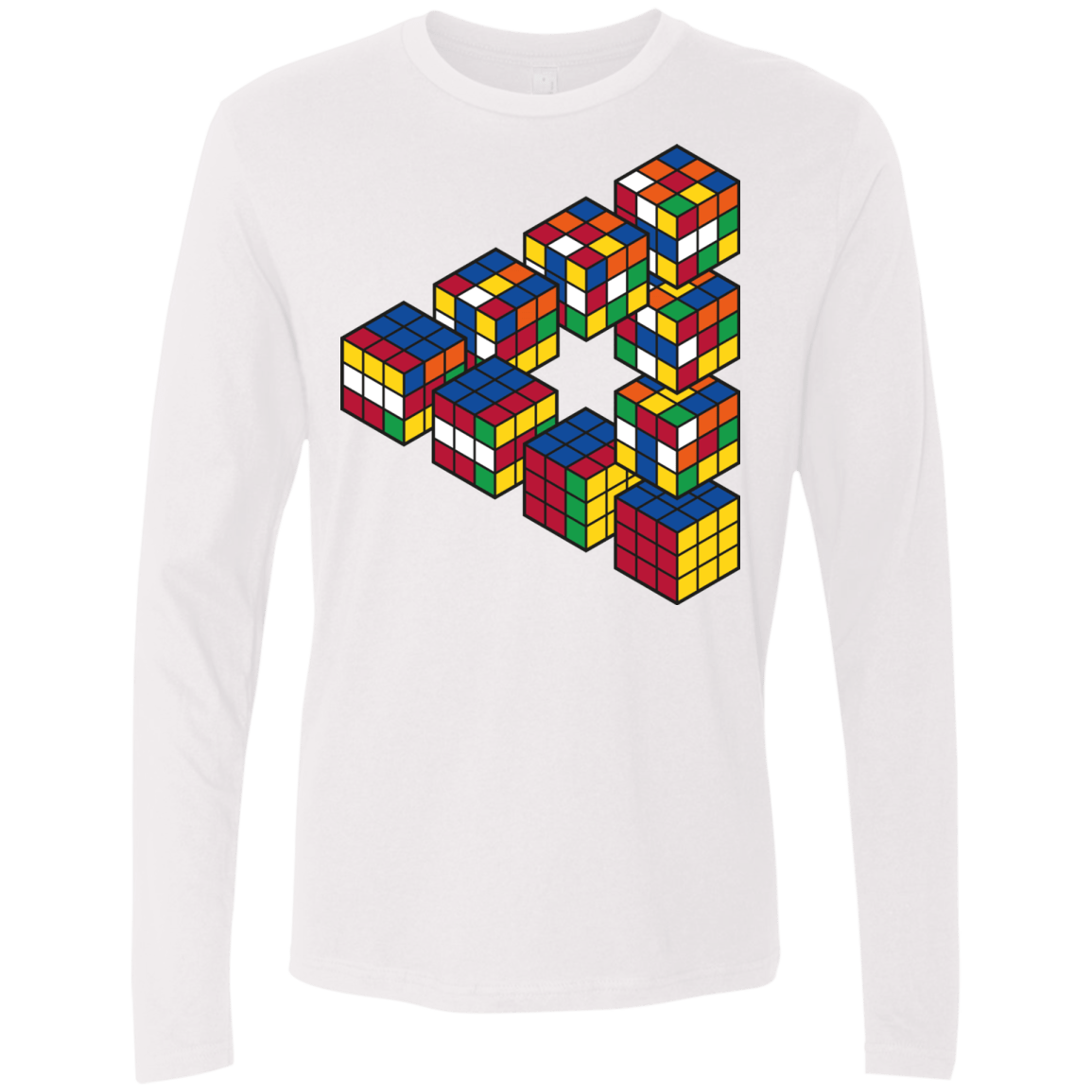 Rubiks Cube Penrose Triangle Men's Premium Long Sleeve