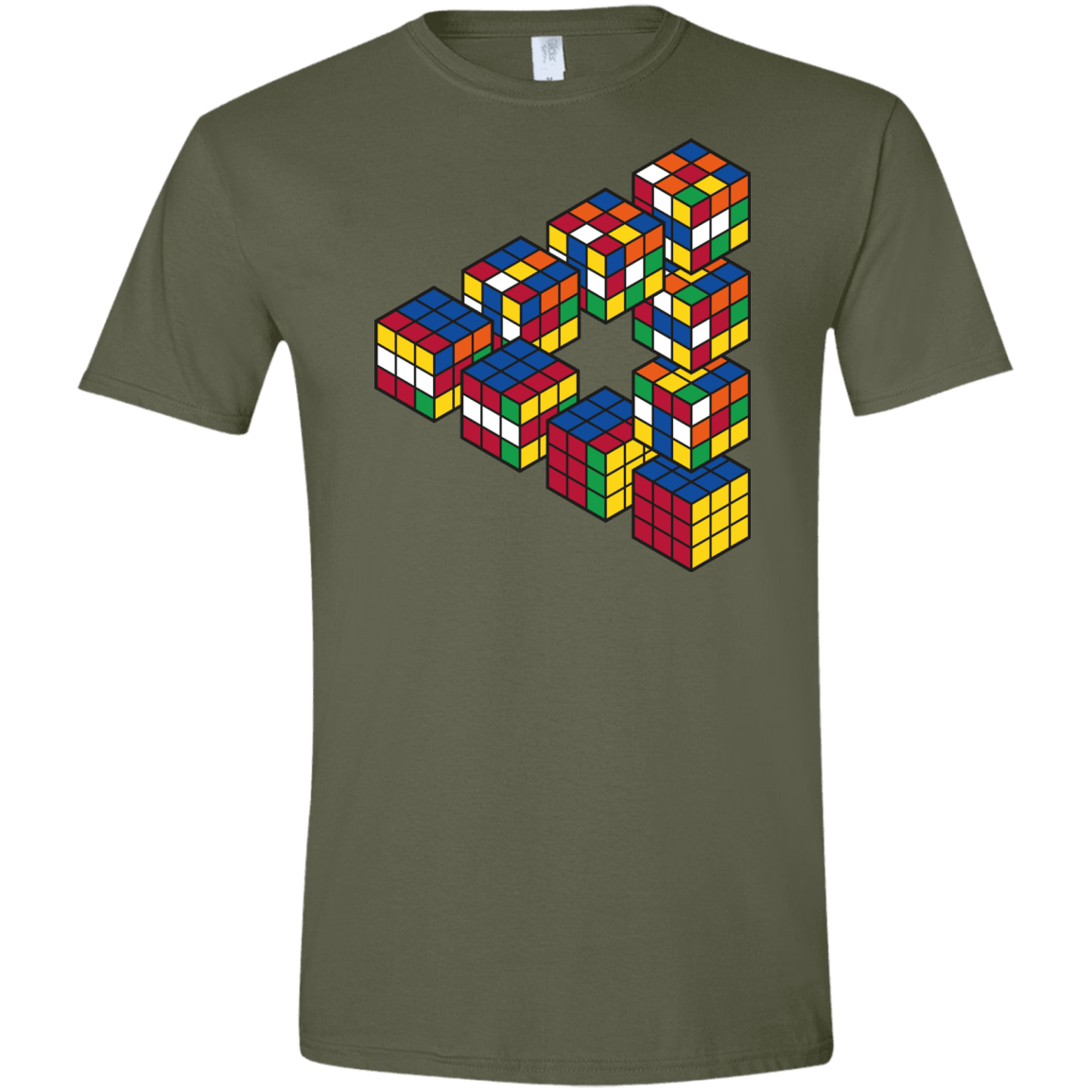 Rubiks Cube Penrose Triangle Men's Semi-Fitted Softstyle
