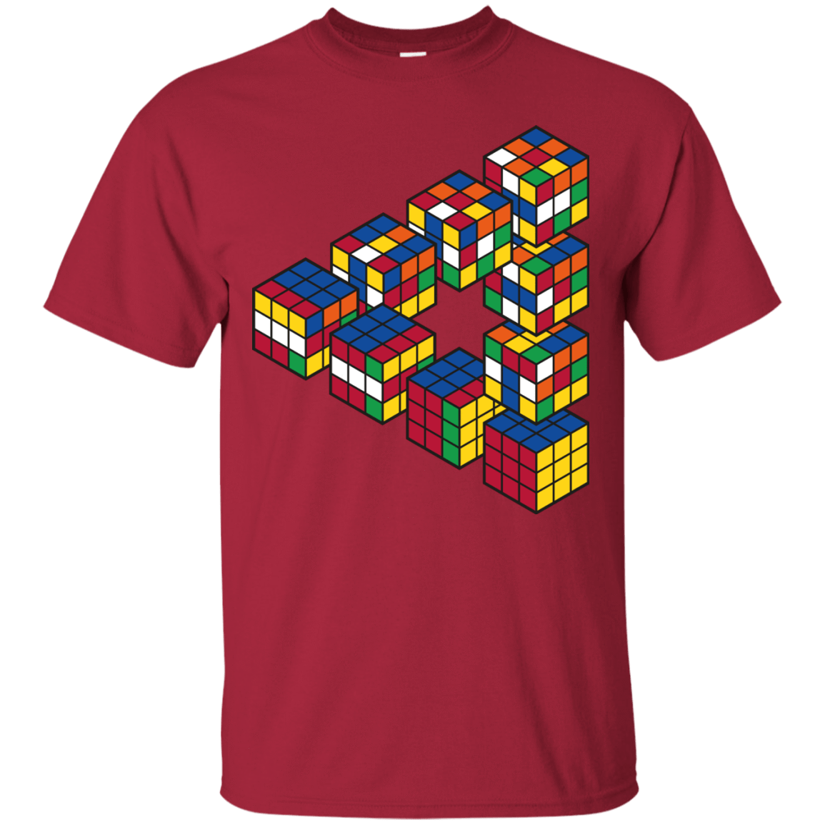 T-Shirts Cardinal / S Rubiks Cube Penrose Triangle T-Shirt
