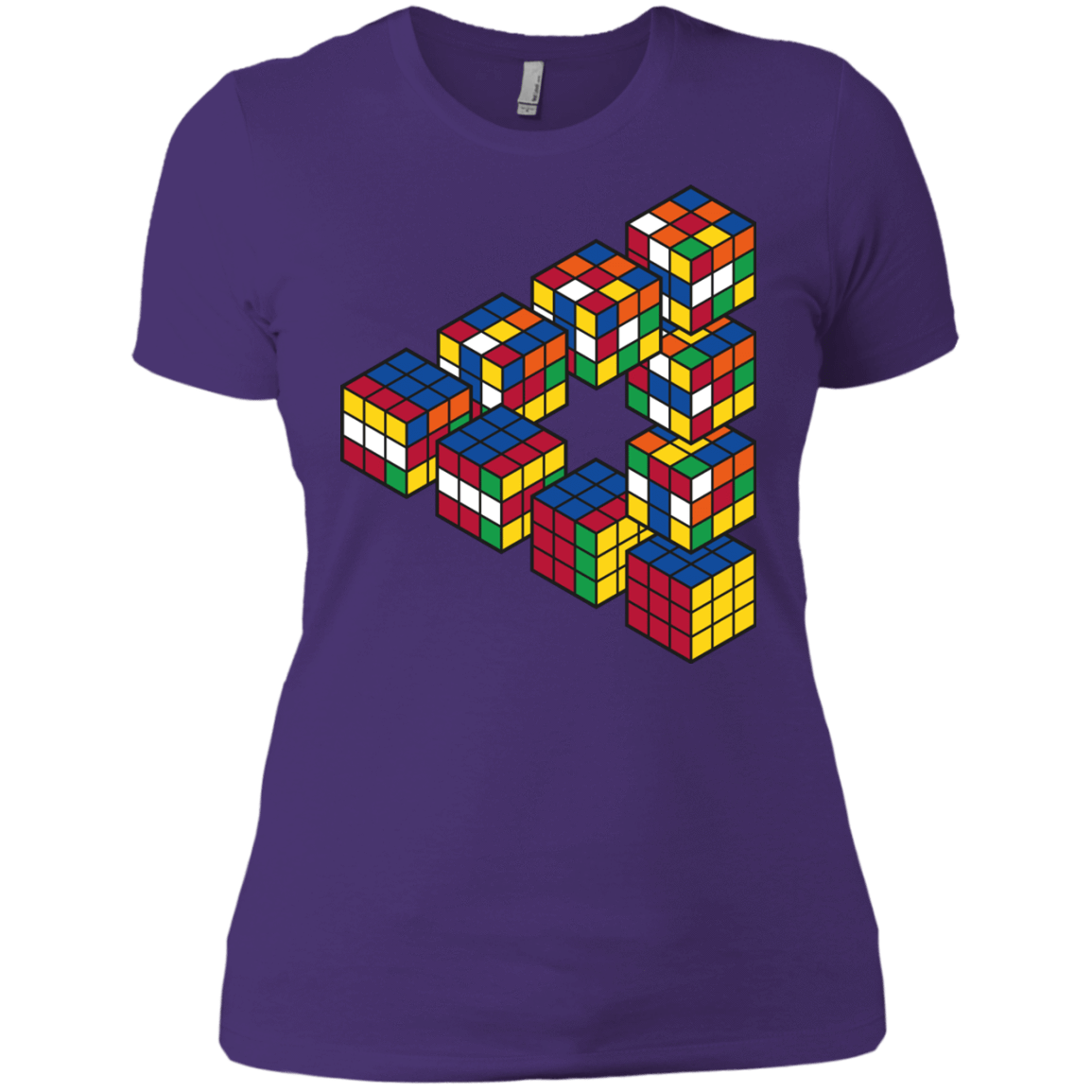 T-Shirts Purple Rush/ / X-Small Rubiks Cube Penrose Triangle Women's Premium T-Shirt