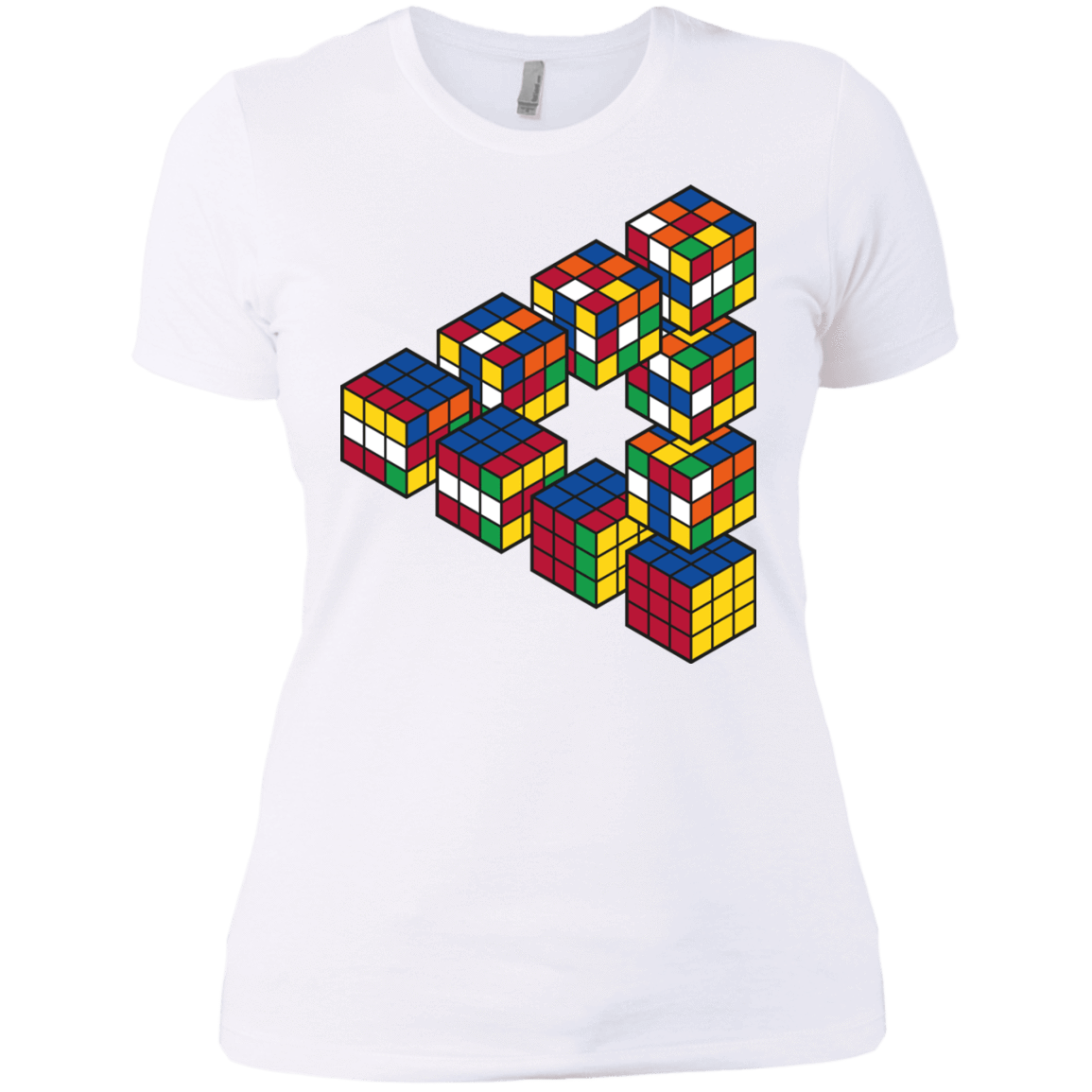 T-Shirts White / X-Small Rubiks Cube Penrose Triangle Women's Premium T-Shirt