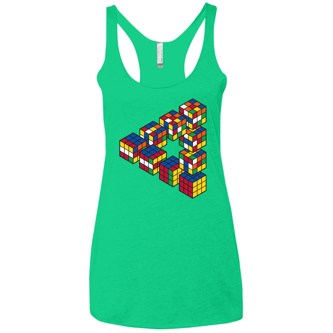 Rubiks Cube Penrose Triangle Women's Triblend Racerback Tank