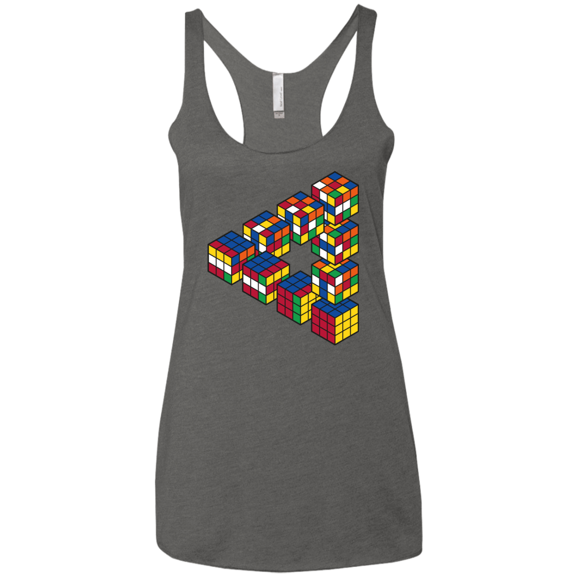 Rubiks Cube Penrose Triangle Women's Triblend Racerback Tank