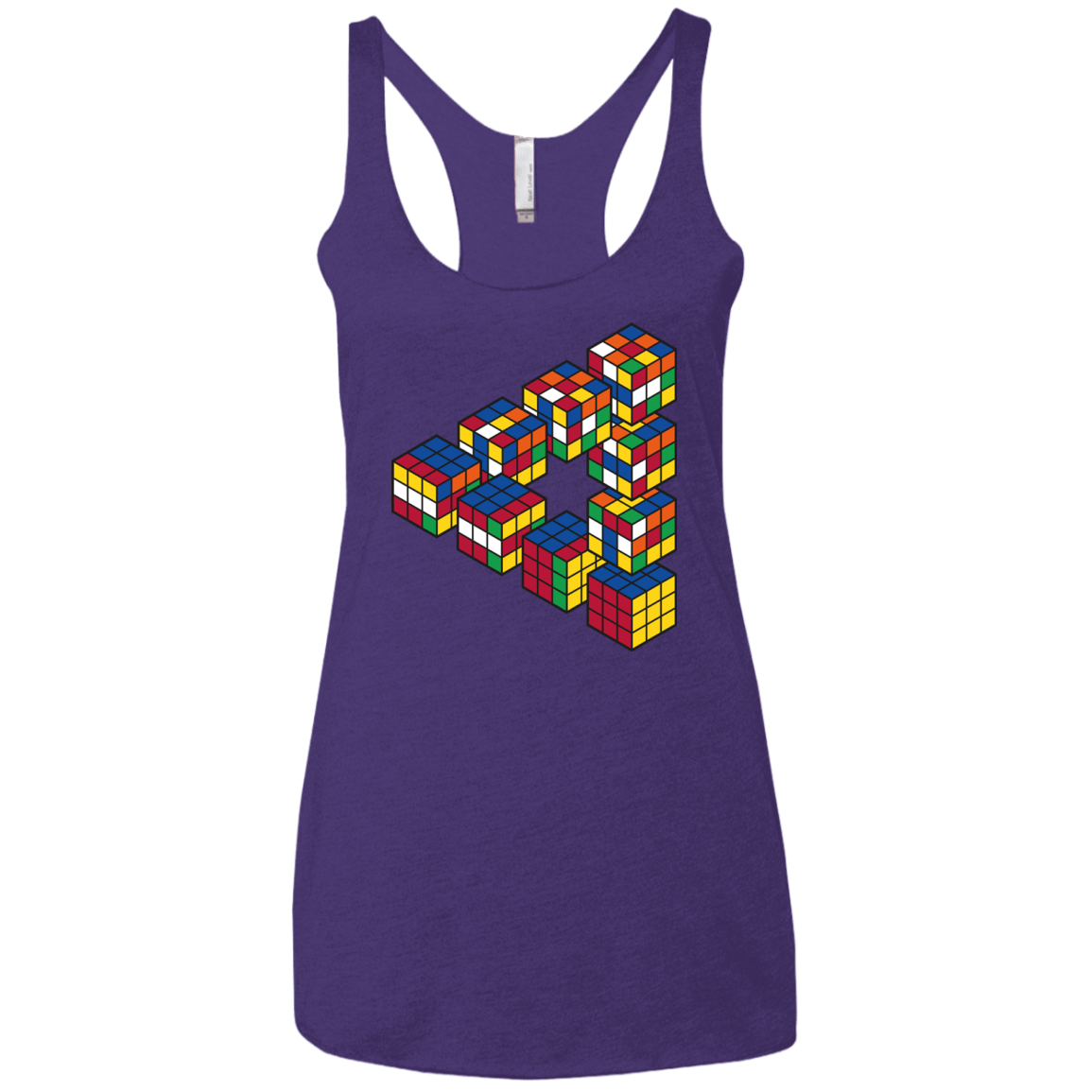 Rubiks Cube Penrose Triangle Women's Triblend Racerback Tank