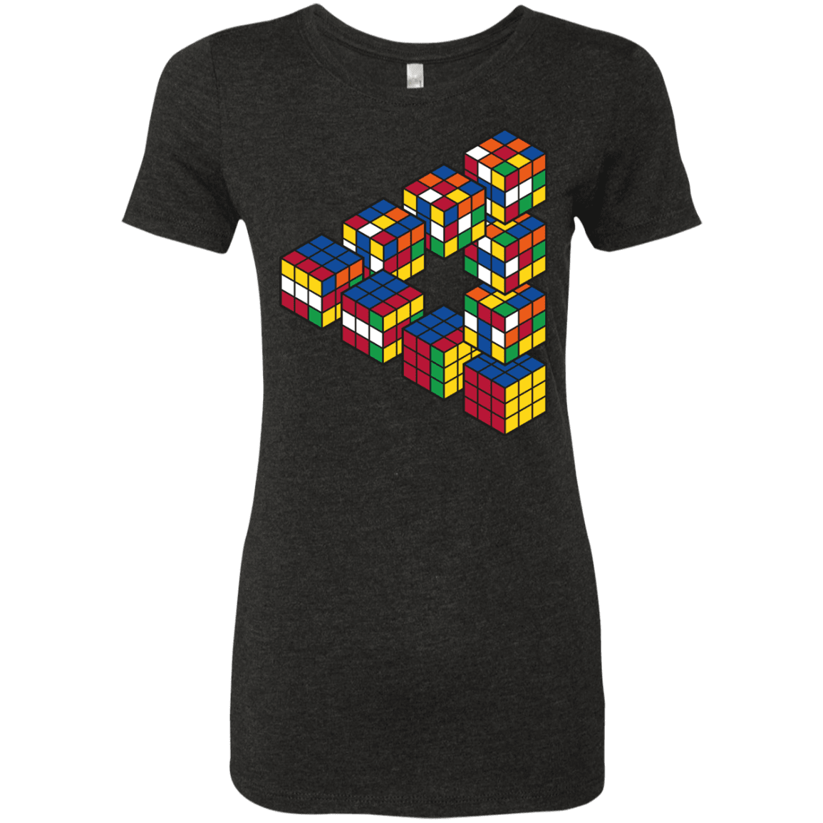 T-Shirts Vintage Black / S Rubiks Cube Penrose Triangle Women's Triblend T-Shirt