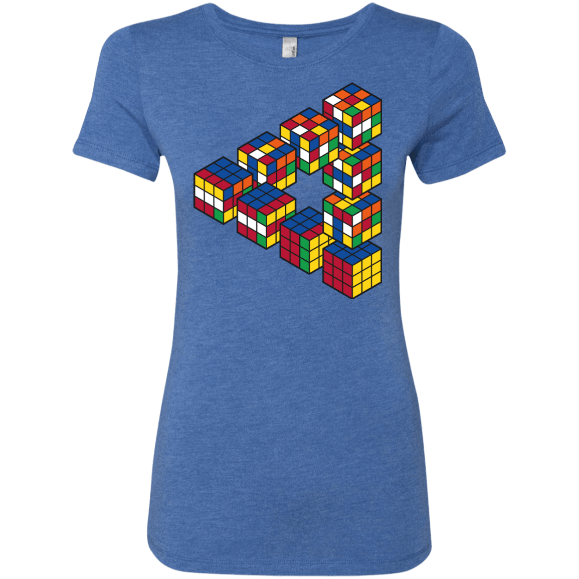 T-Shirts Vintage Royal / S Rubiks Cube Penrose Triangle Women's Triblend T-Shirt
