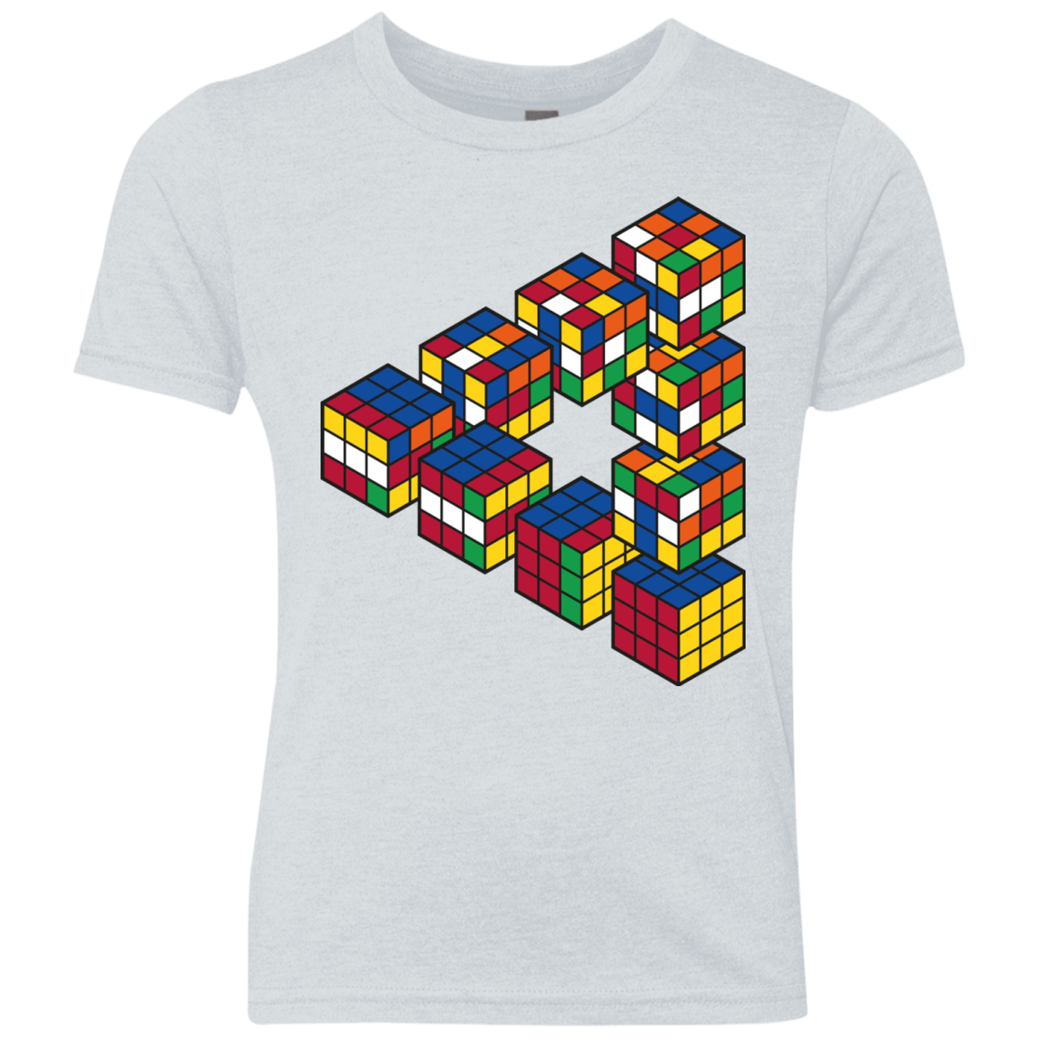 Rubiks Cube Penrose Triangle Youth Triblend T-Shirt