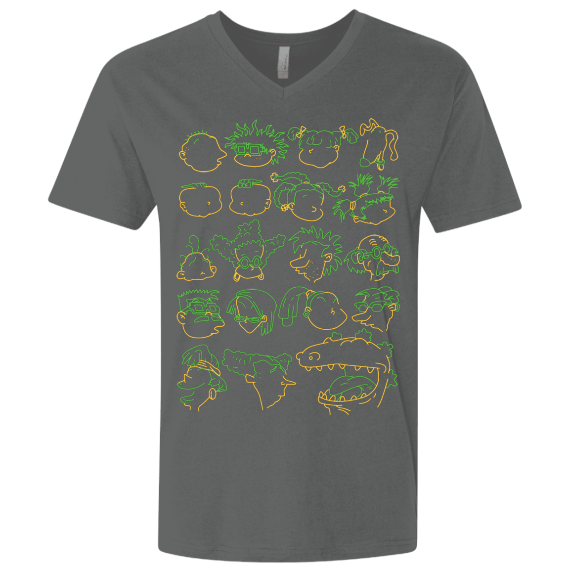 T-Shirts Heavy Metal / X-Small RUGRAT HEADS Men's Premium V-Neck