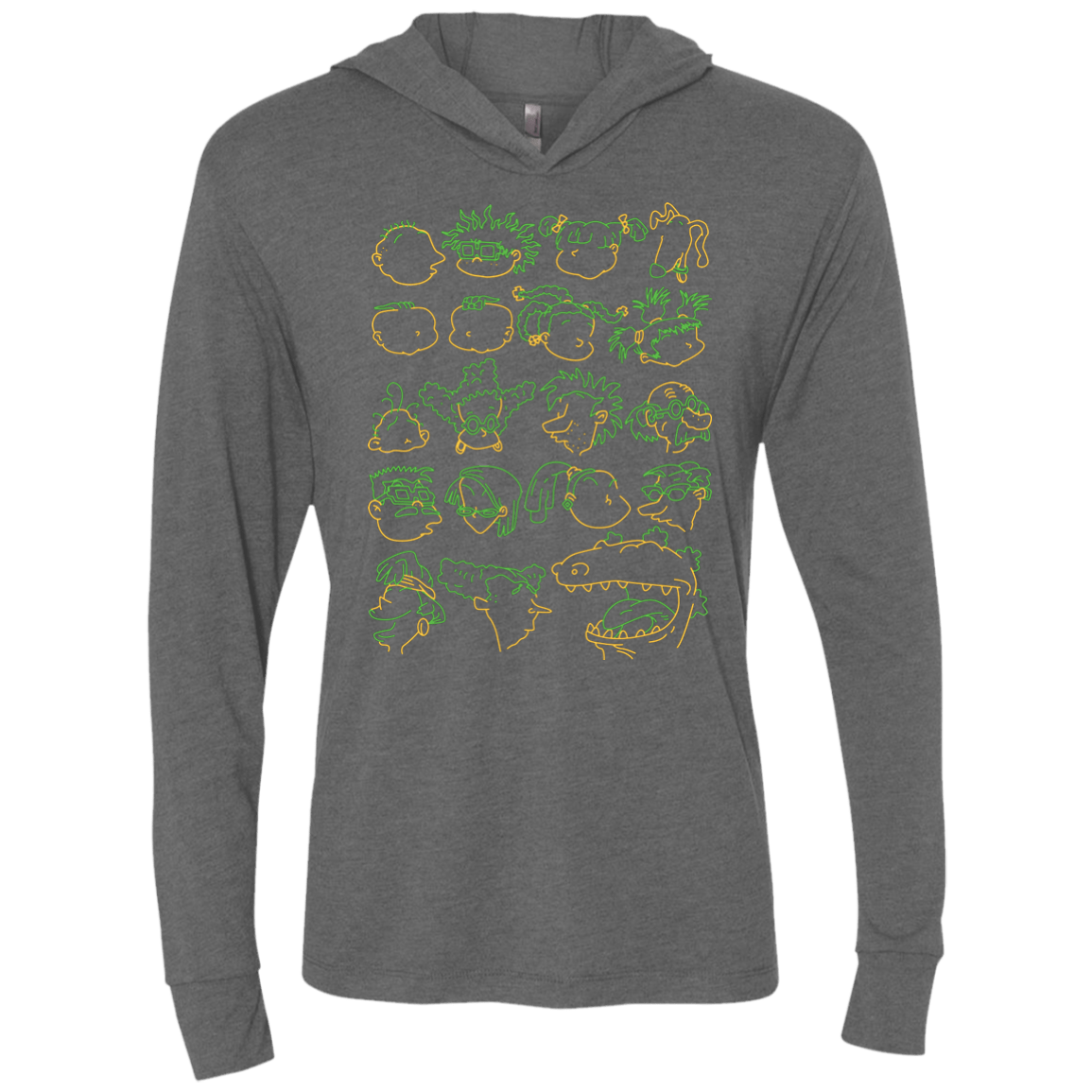 T-Shirts Premium Heather / X-Small RUGRAT HEADS Triblend Long Sleeve Hoodie Tee