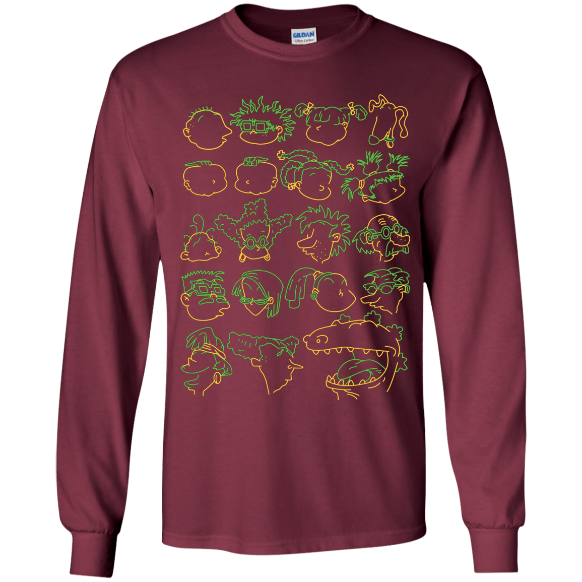 T-Shirts Maroon / YS RUGRAT HEADS Youth Long Sleeve T-Shirt