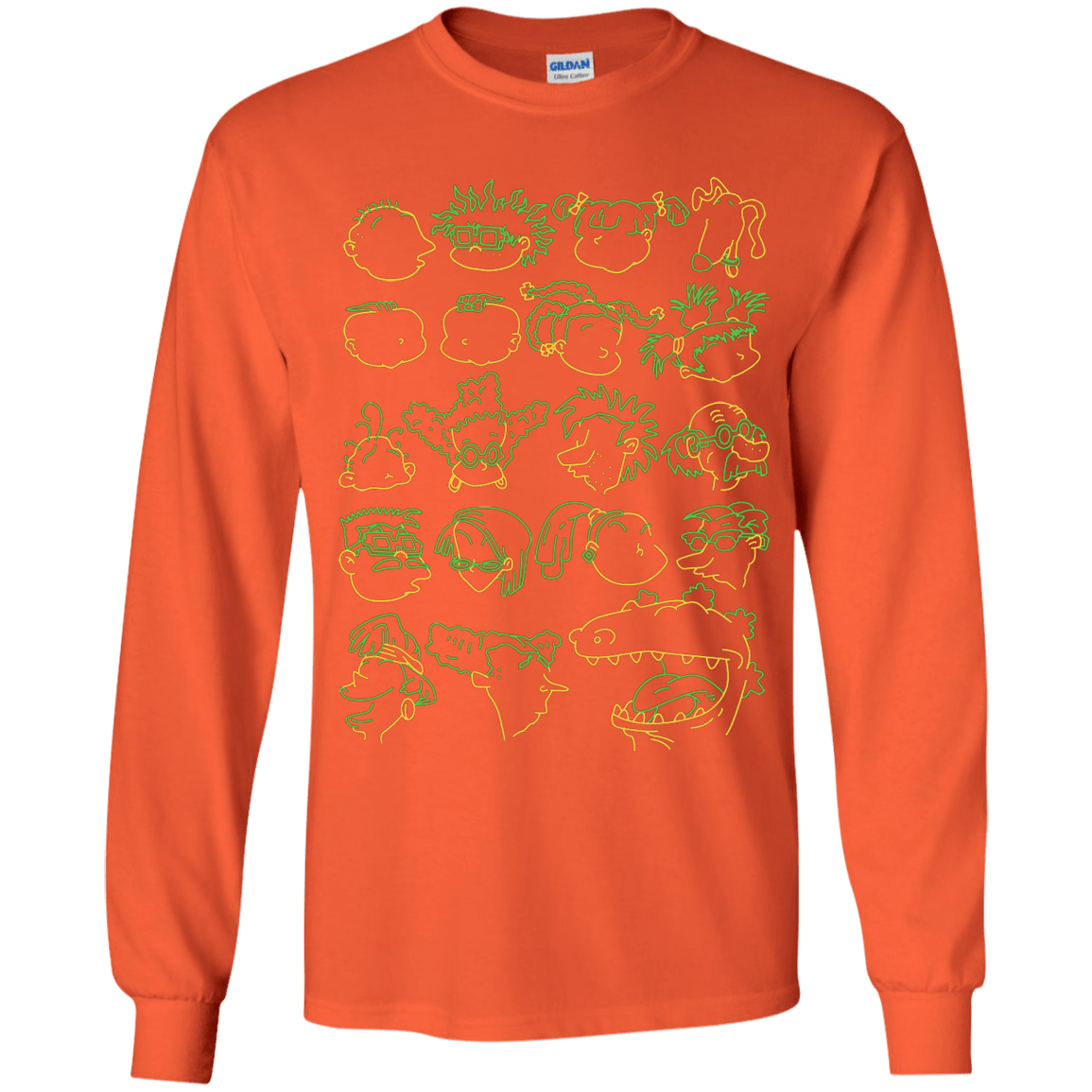 T-Shirts Orange / YS RUGRAT HEADS Youth Long Sleeve T-Shirt