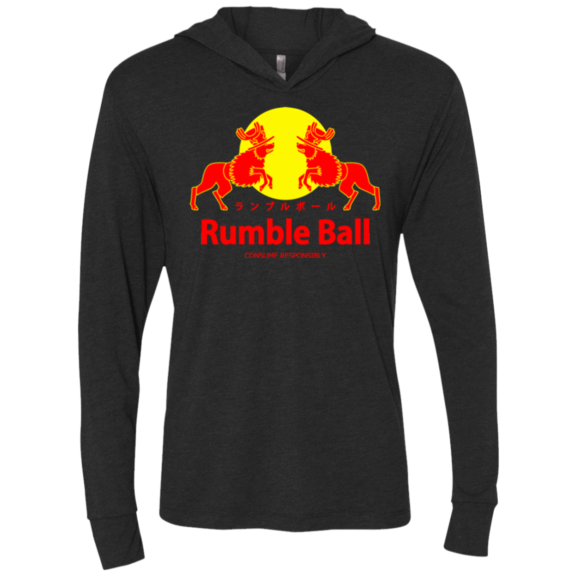 T-Shirts Vintage Black / X-Small Rumble Ball Triblend Long Sleeve Hoodie Tee