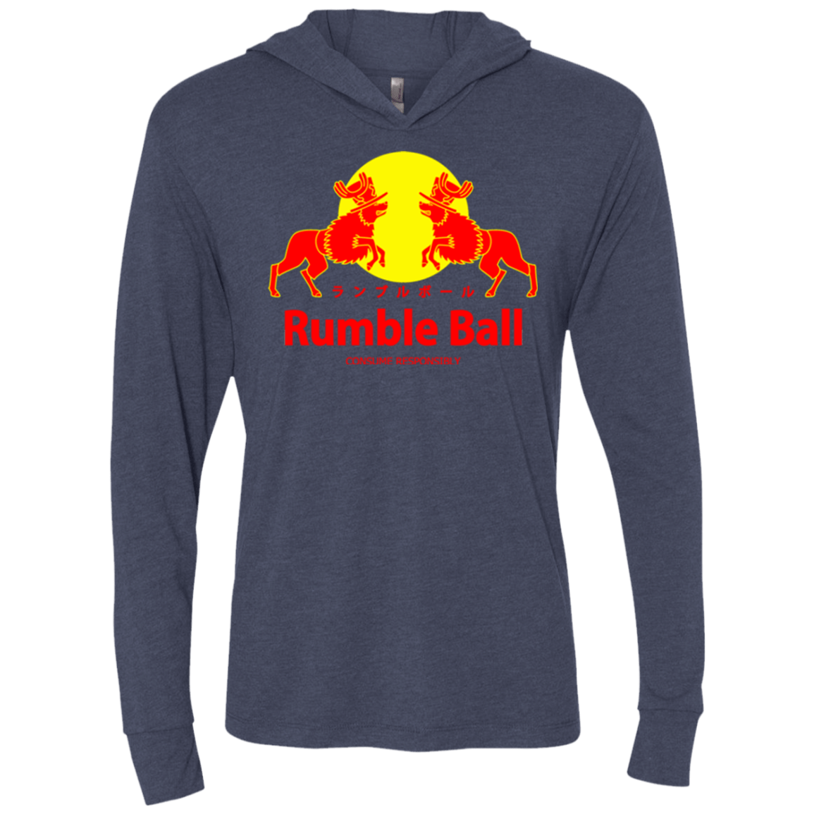 T-Shirts Vintage Navy / X-Small Rumble Ball Triblend Long Sleeve Hoodie Tee