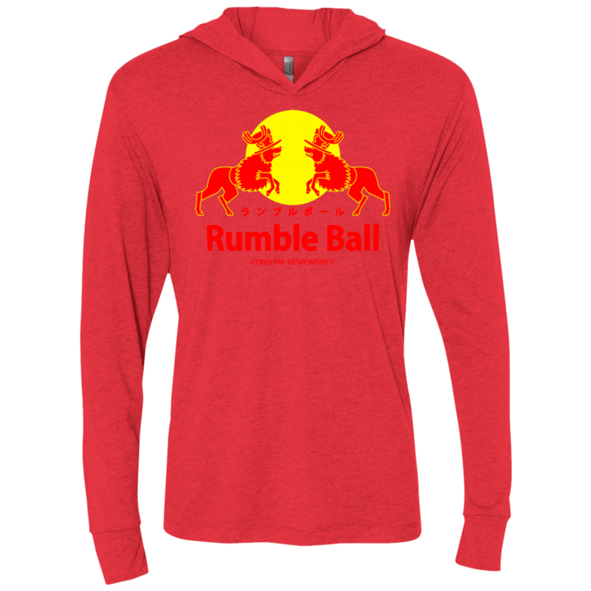 T-Shirts Vintage Red / X-Small Rumble Ball Triblend Long Sleeve Hoodie Tee