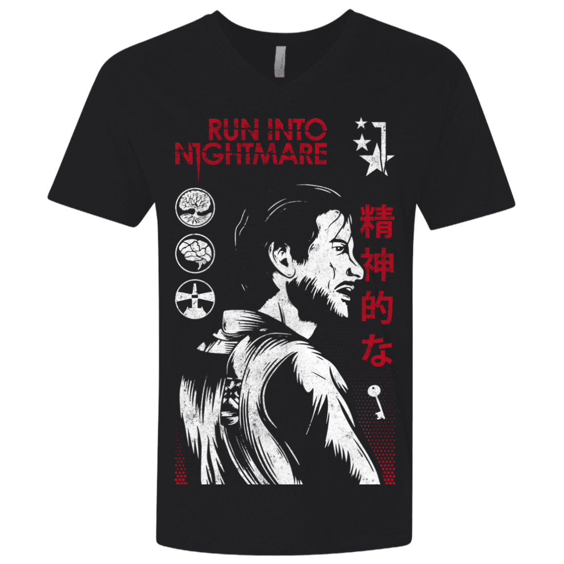 T-Shirts Black / X-Small Run Into Nightmare Men's Premium V-Neck
