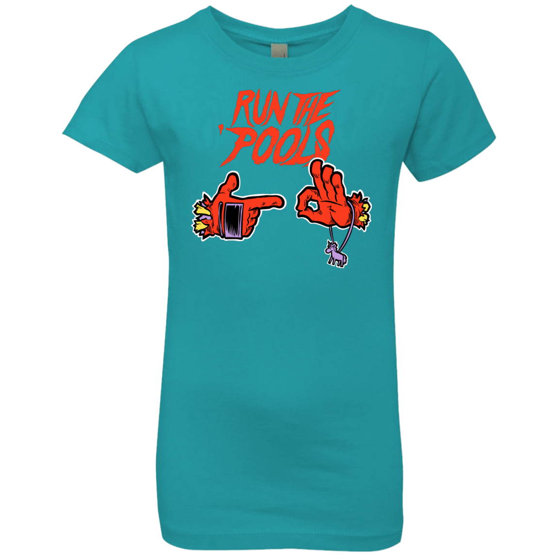 T-Shirts Tahiti Blue / YXS Run the Pools Girls Premium T-Shirt