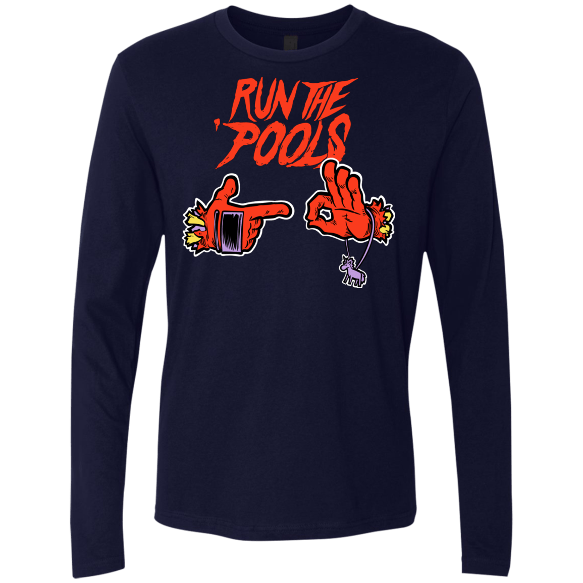 T-Shirts Midnight Navy / S Run the Pools Men's Premium Long Sleeve