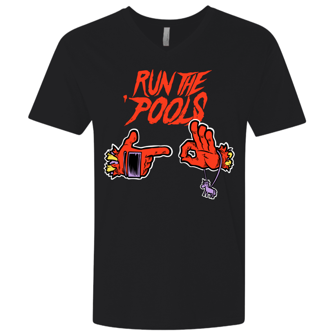 T-Shirts Black / X-Small Run the Pools Men's Premium V-Neck