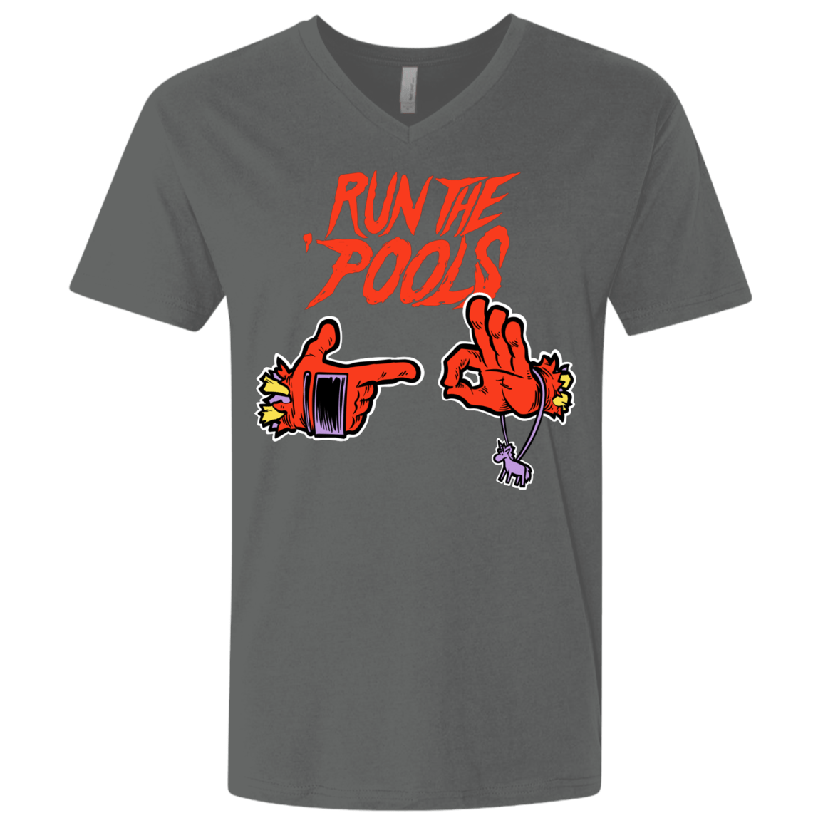 T-Shirts Heavy Metal / X-Small Run the Pools Men's Premium V-Neck